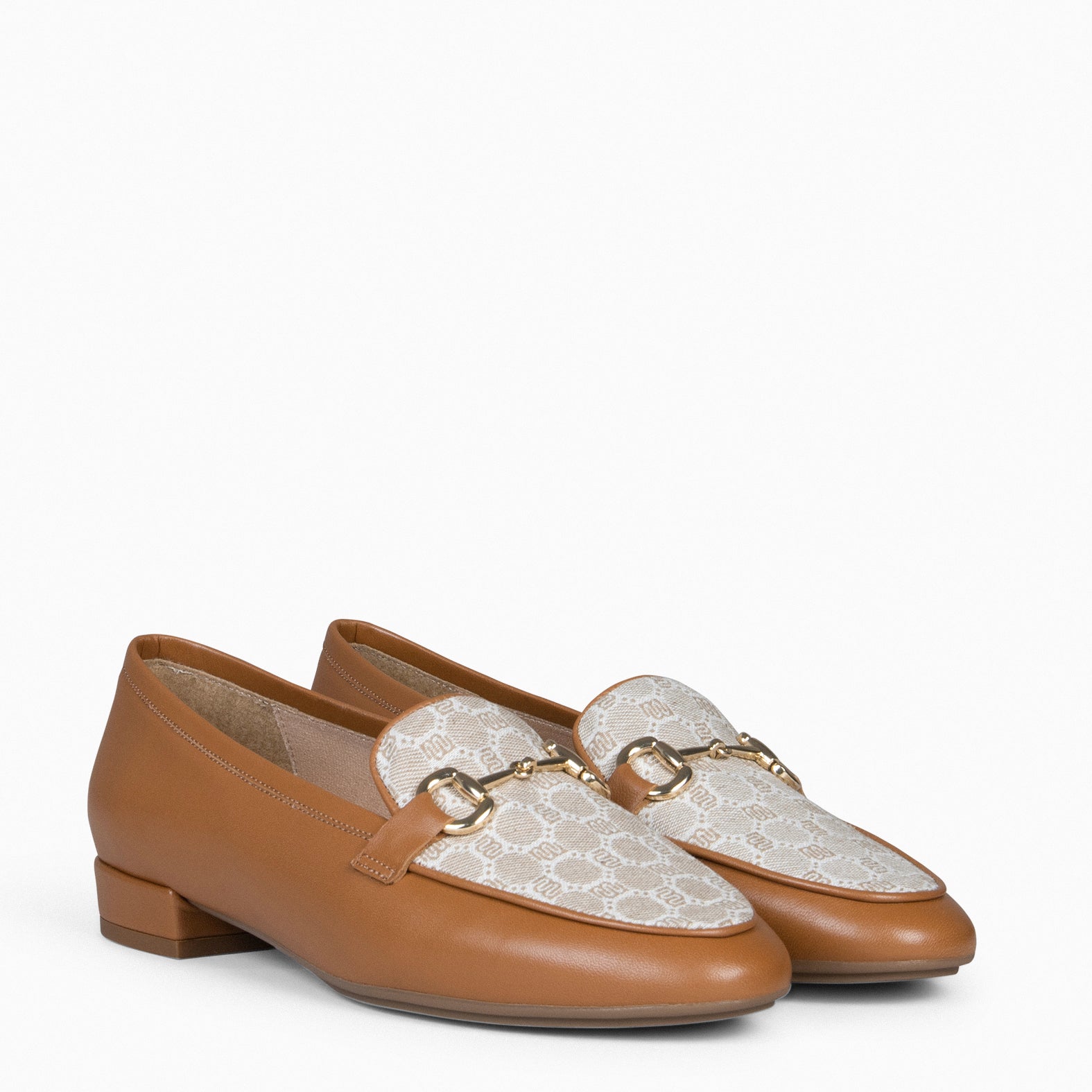 CALYPSO - Mocasines Tacón Ancho CAMEL