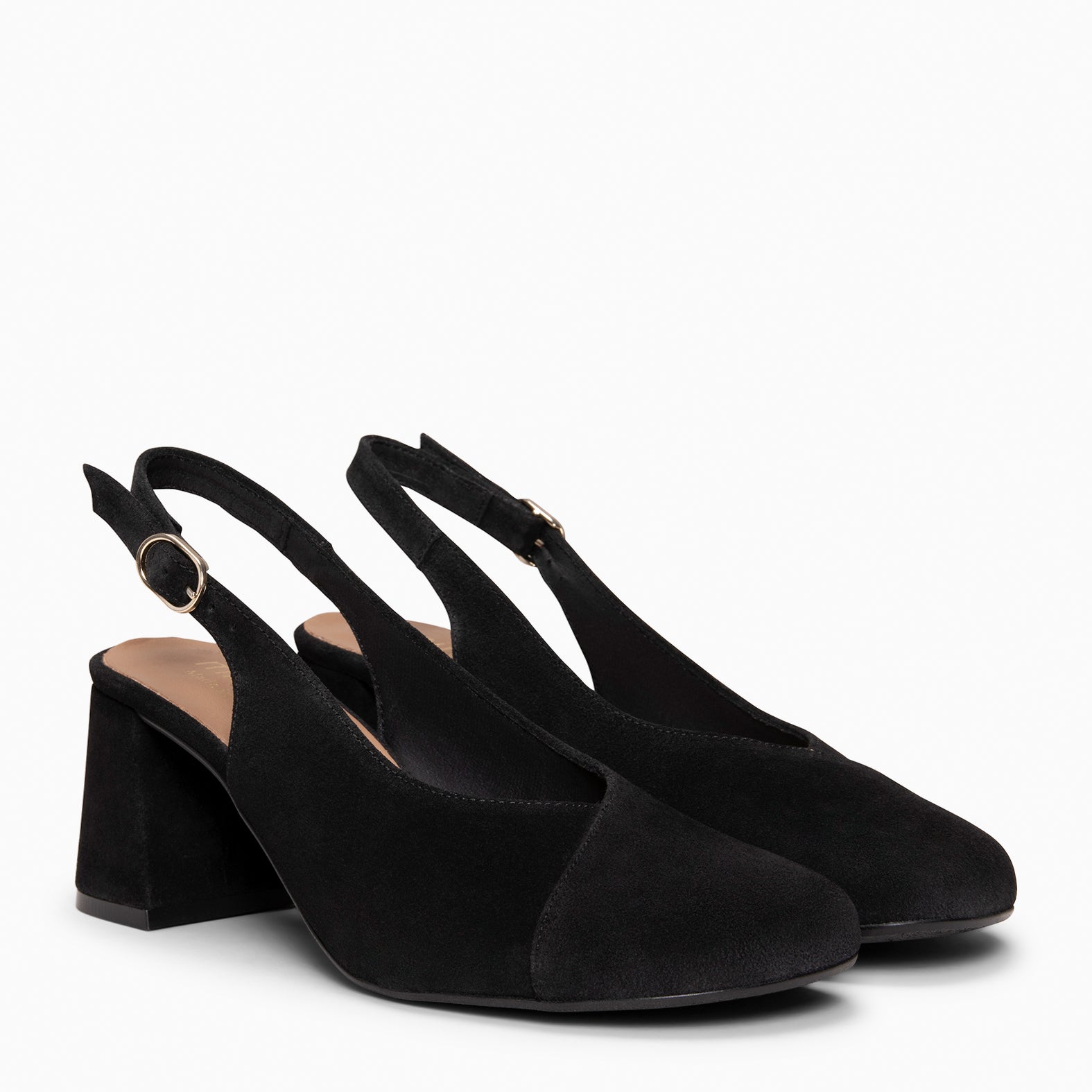 VEGA - Zapato de tacón ancho destalonado NEGRO