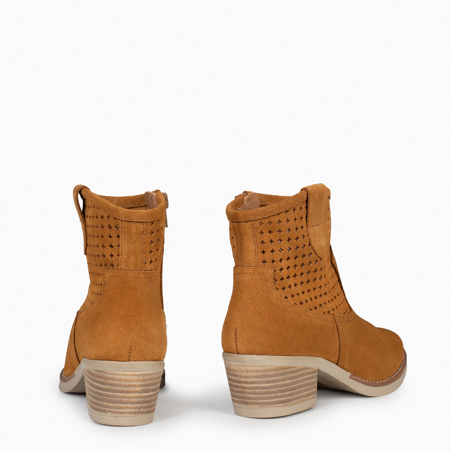HOUSTON – Botines cowboy con tacón CAMEL