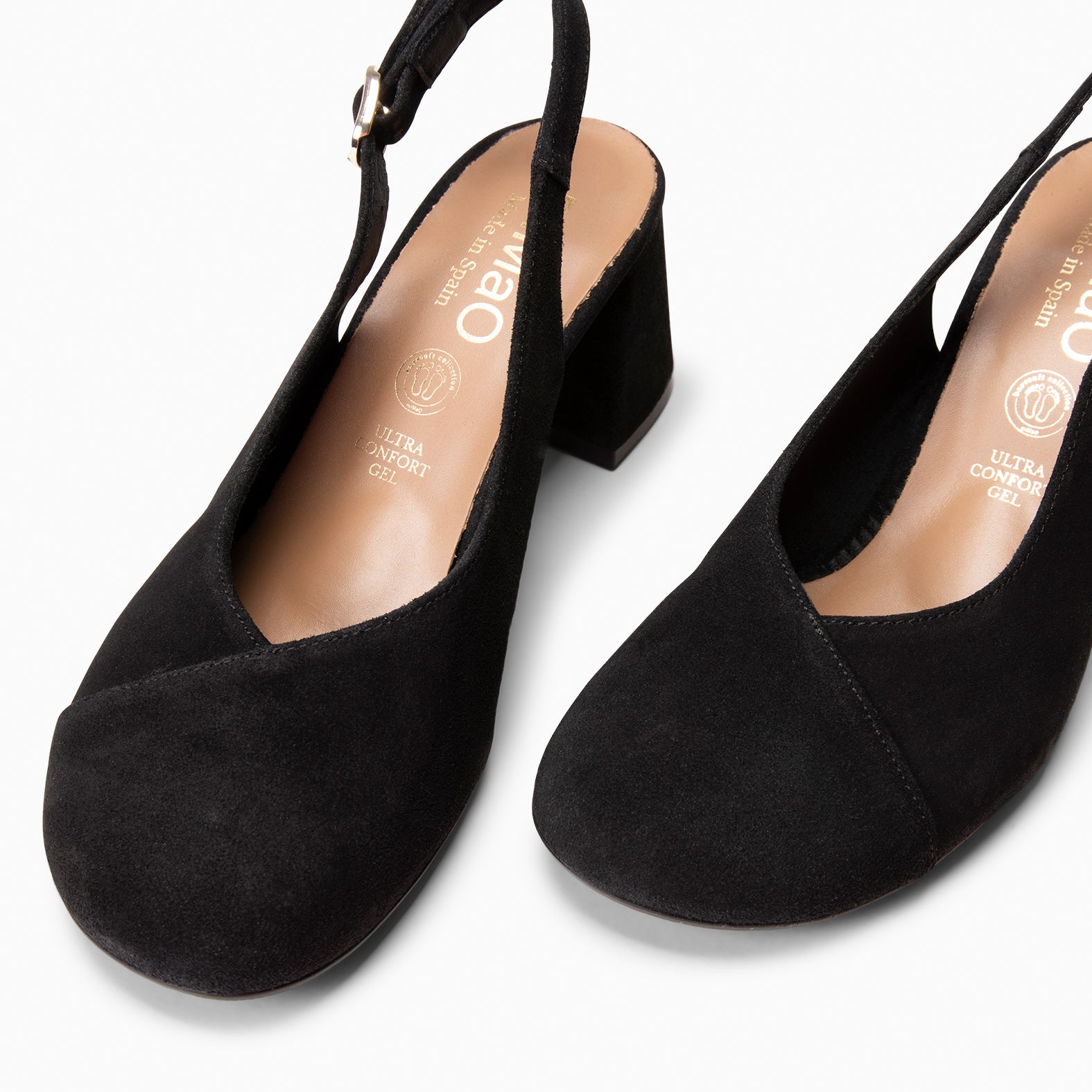 VEGA - Zapato de tacón ancho destalonado NEGRO
