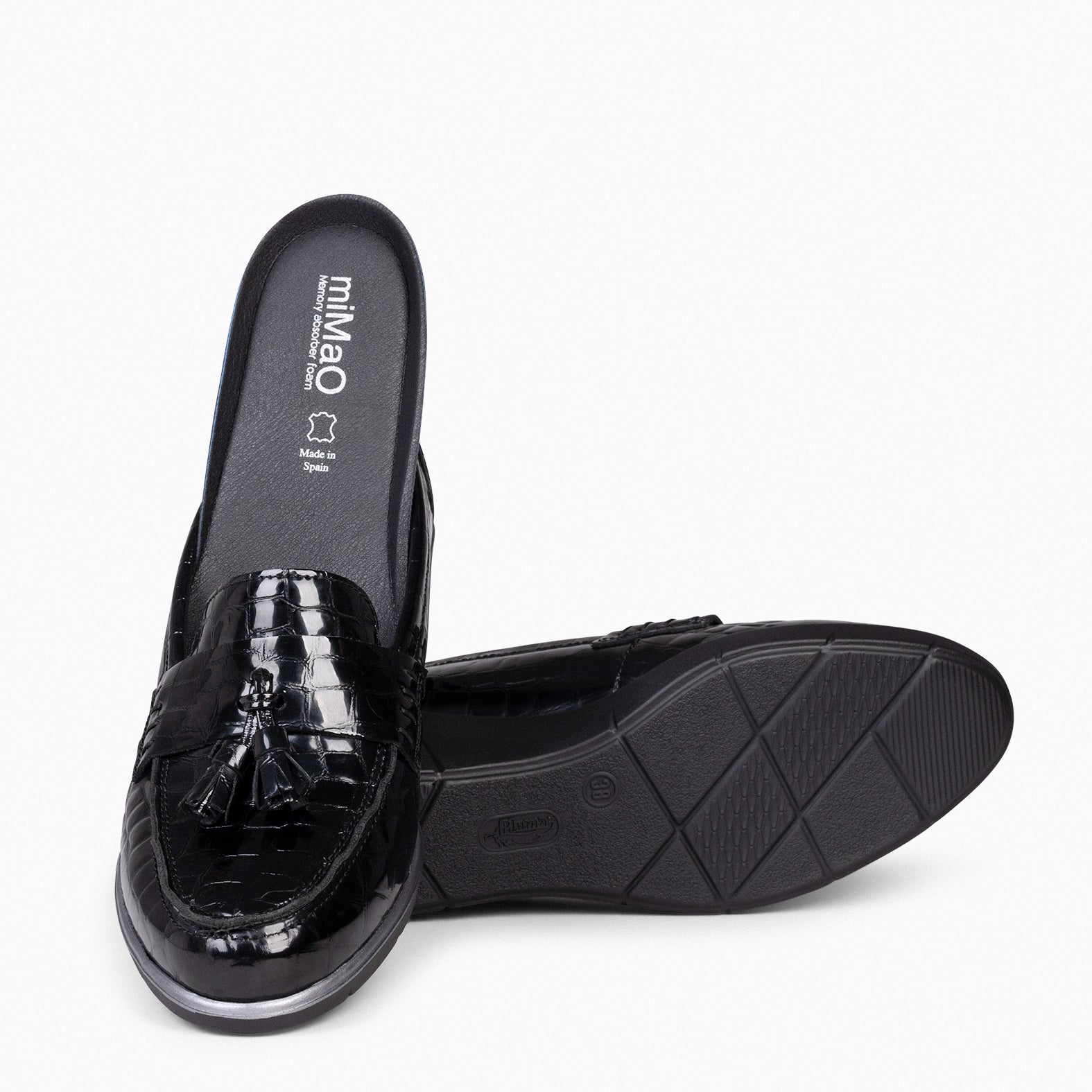 BORLAS COCO - Mocasín borlas mujer NEGRO
