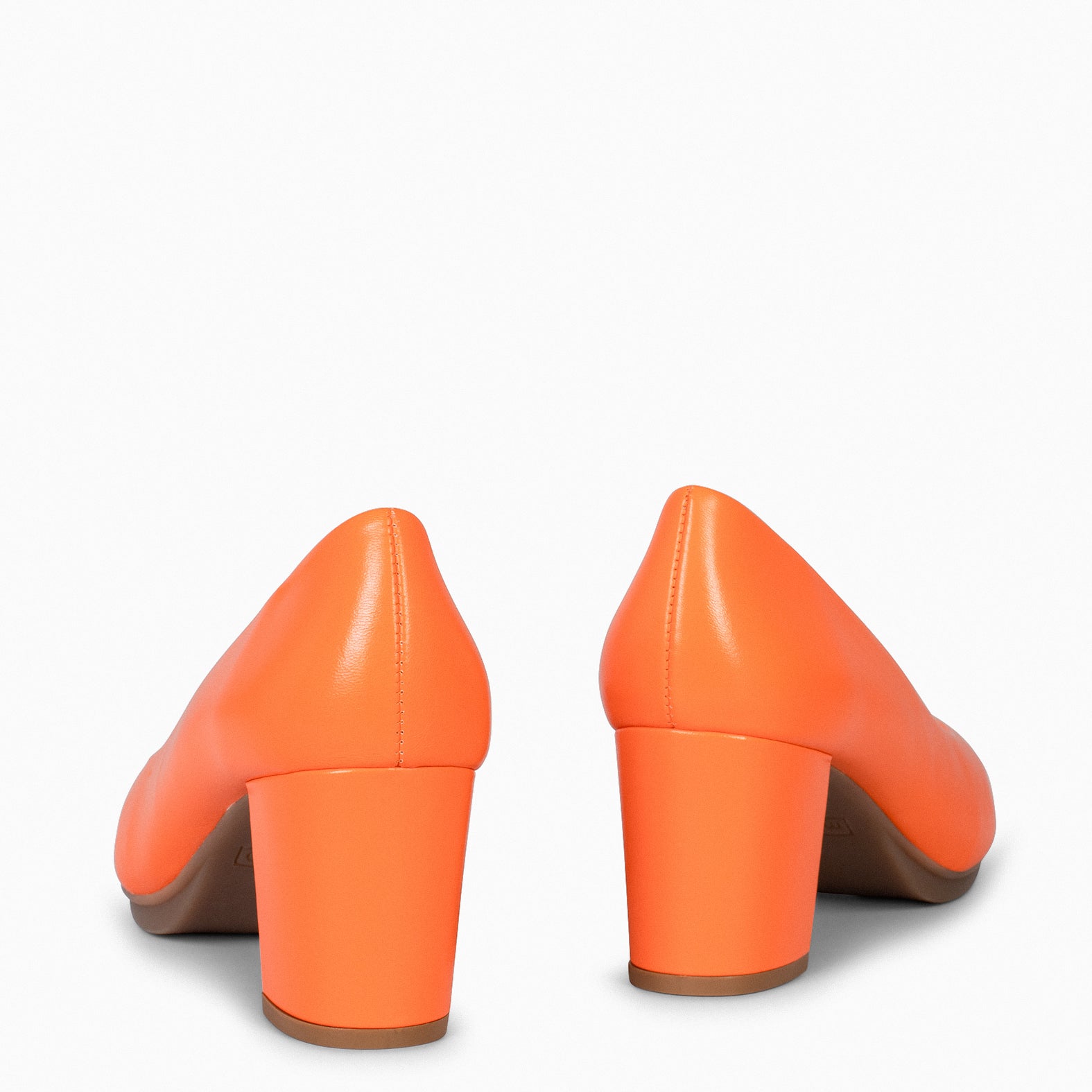 URBAN S SALON - Zapatos de tacón medio de napa NARANJA