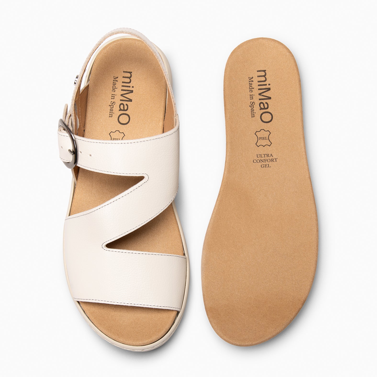 NATURA – Sandalias con plantilla Extraíble HUESO