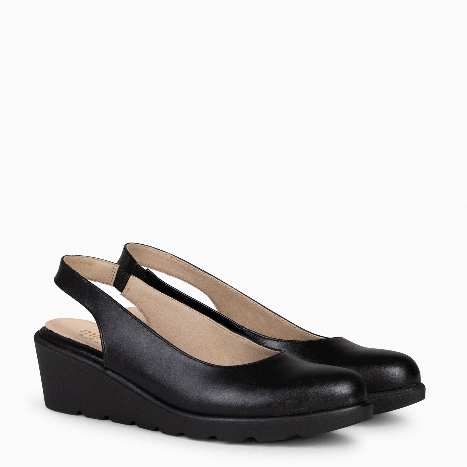 CLARISSE - Zapato de cuña destalonado NEGRO