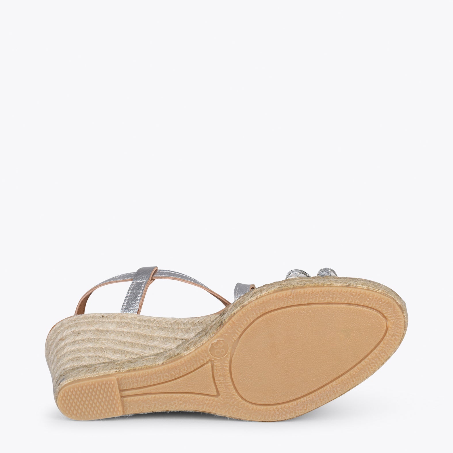 MORAIRA - Cuña de yute PLATEADA
