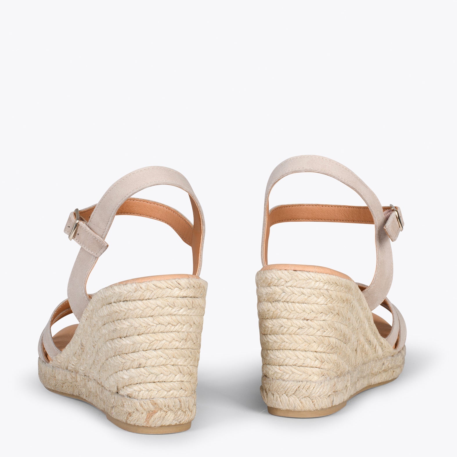 OYAMBRE - Sandalias con cuña de esparto Cangrejera ARENA