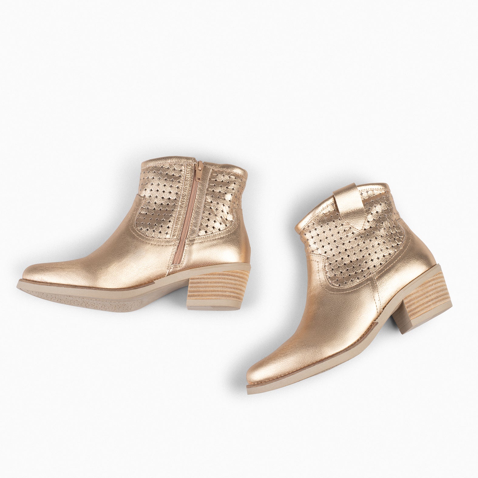 HOUSTON – Botines cowboy con tacón DORADO
