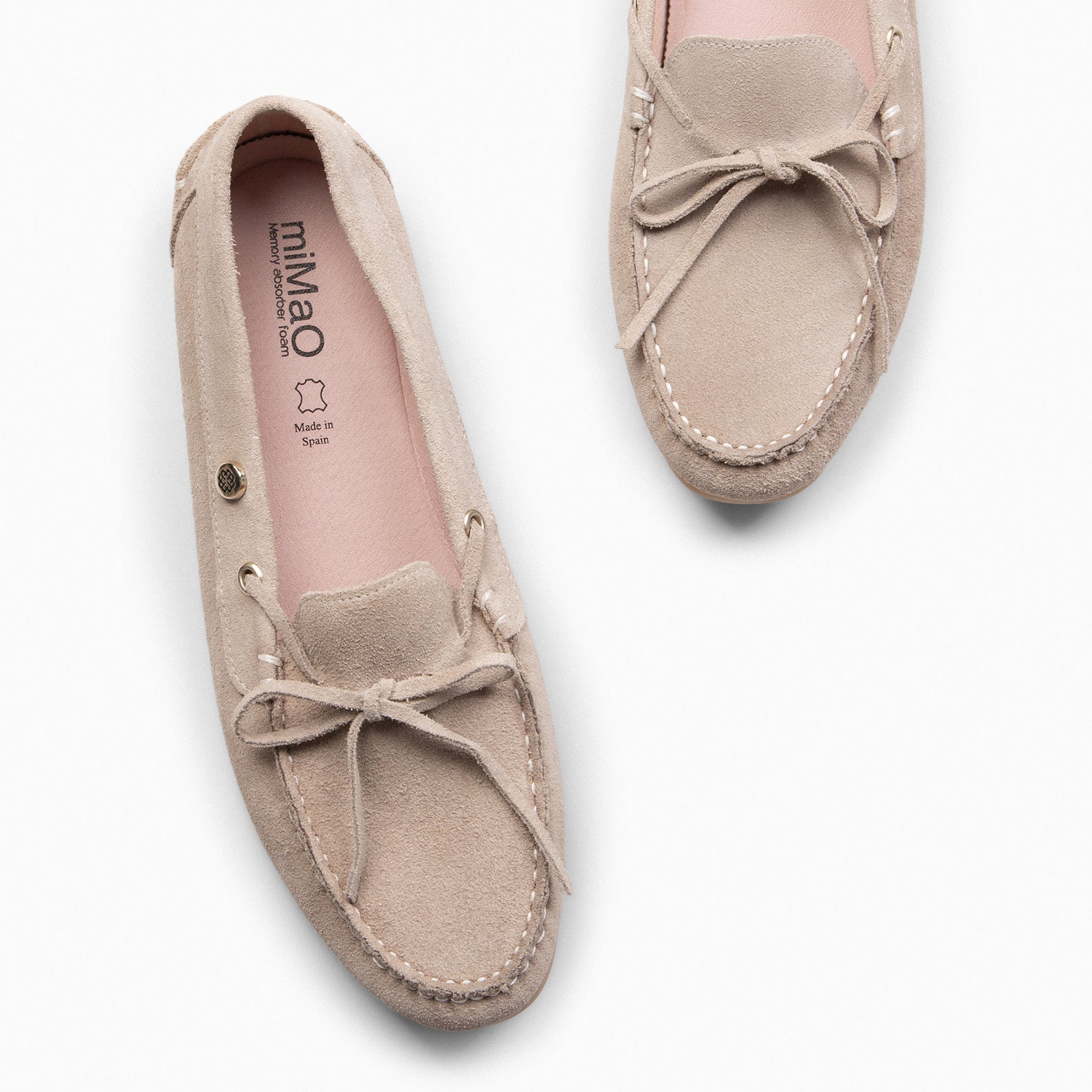 LAZO - Mocasines planos de mujer con plantilla extraíble BEIGE