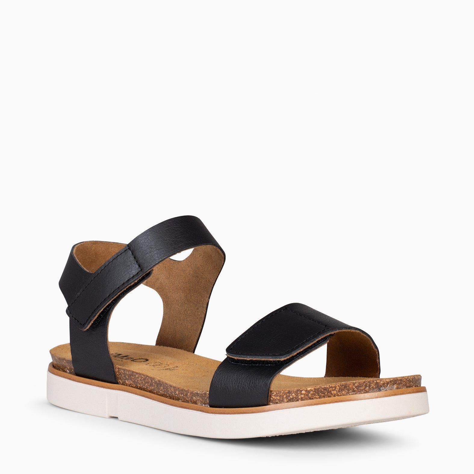 ARALIA - Sandalias planas con tiras de velcro NEGRO