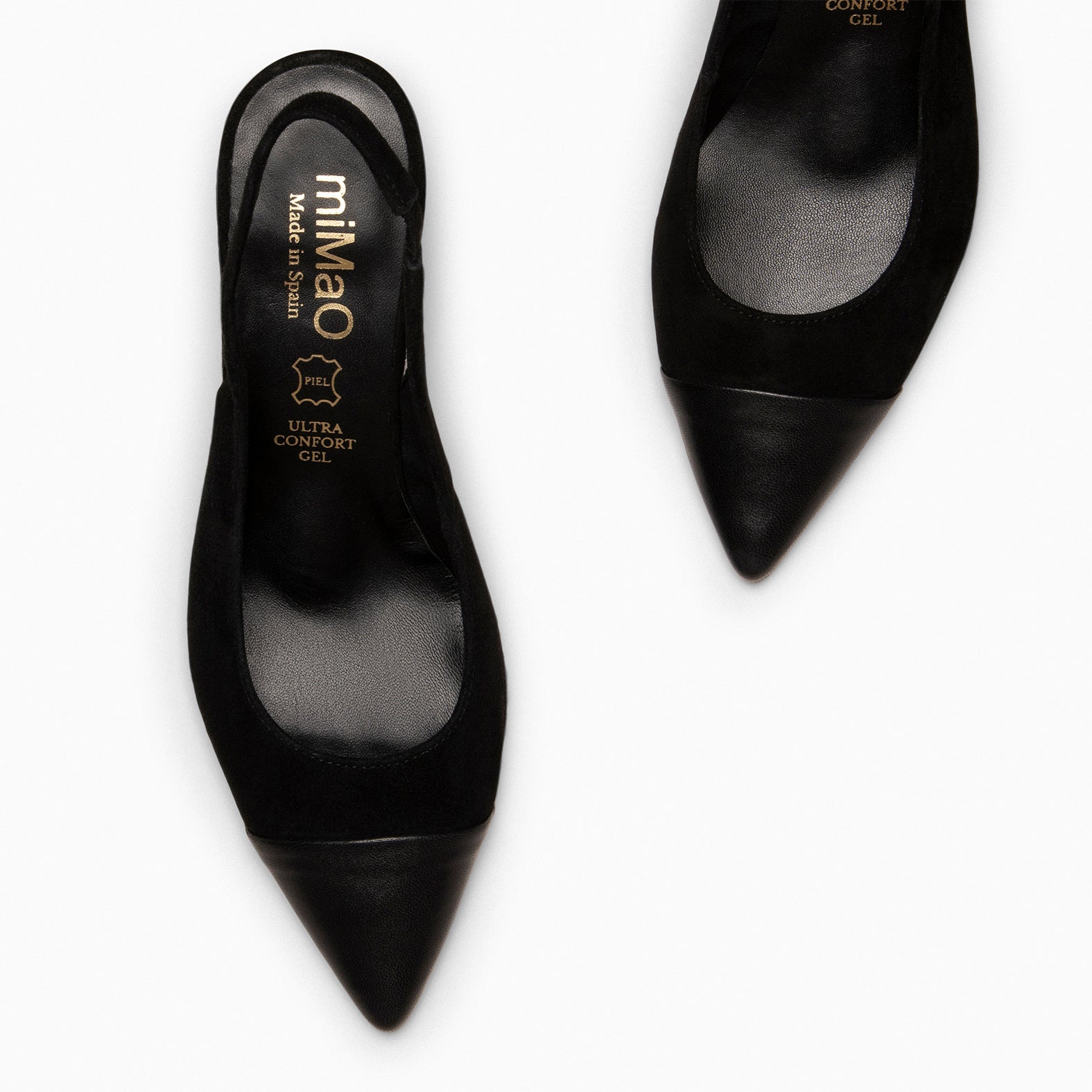 DIANA - Zapato con puntera afilada bicolor NEGRO