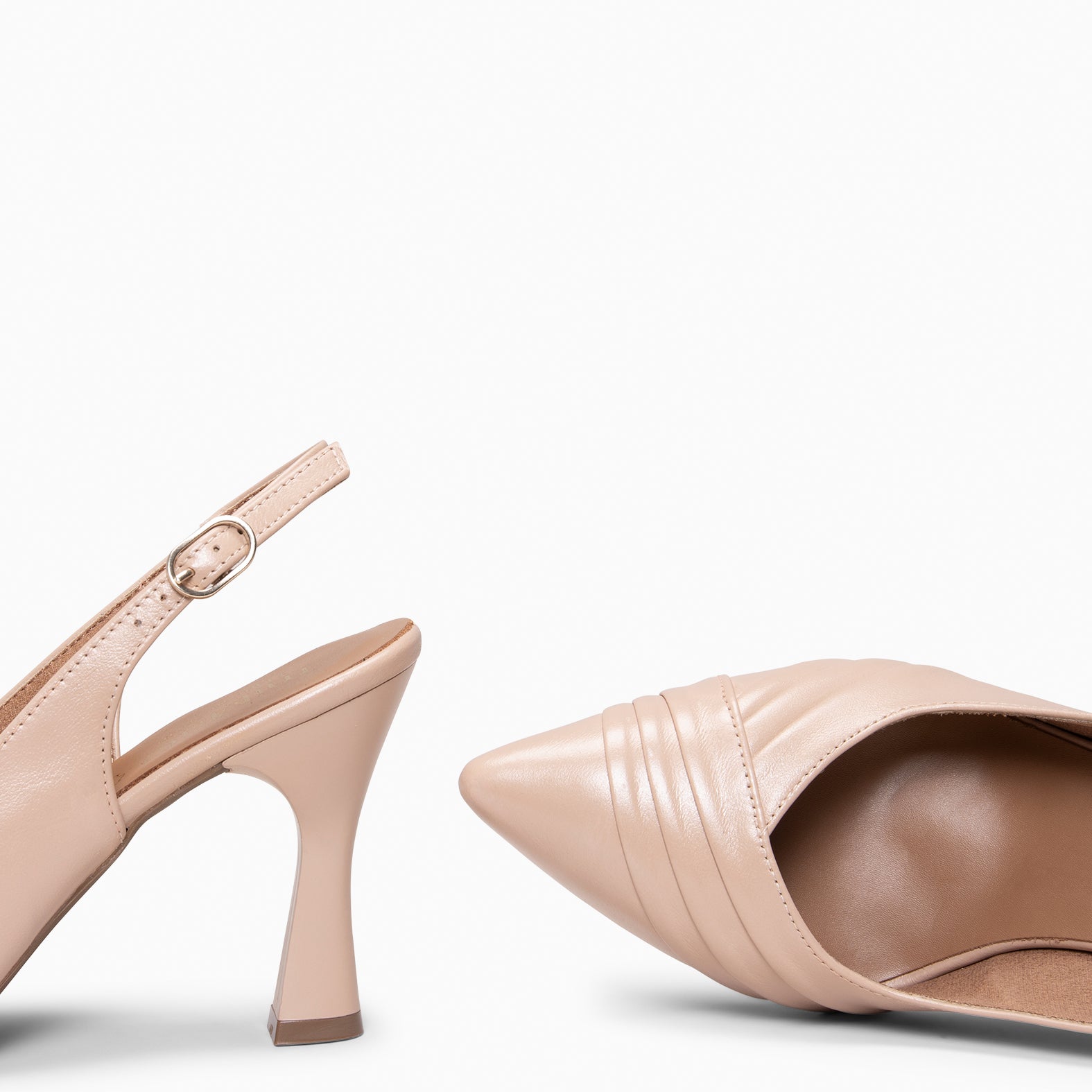 CARLA - Zapato de tacón alto destalonado NUDE