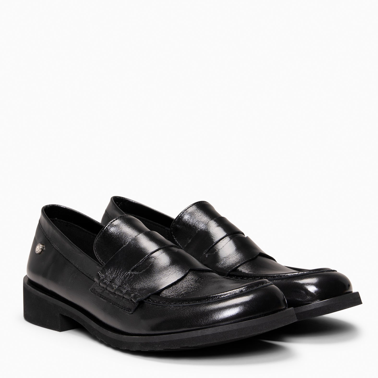 HARVARD - Mocasines planos de piel NEGRO