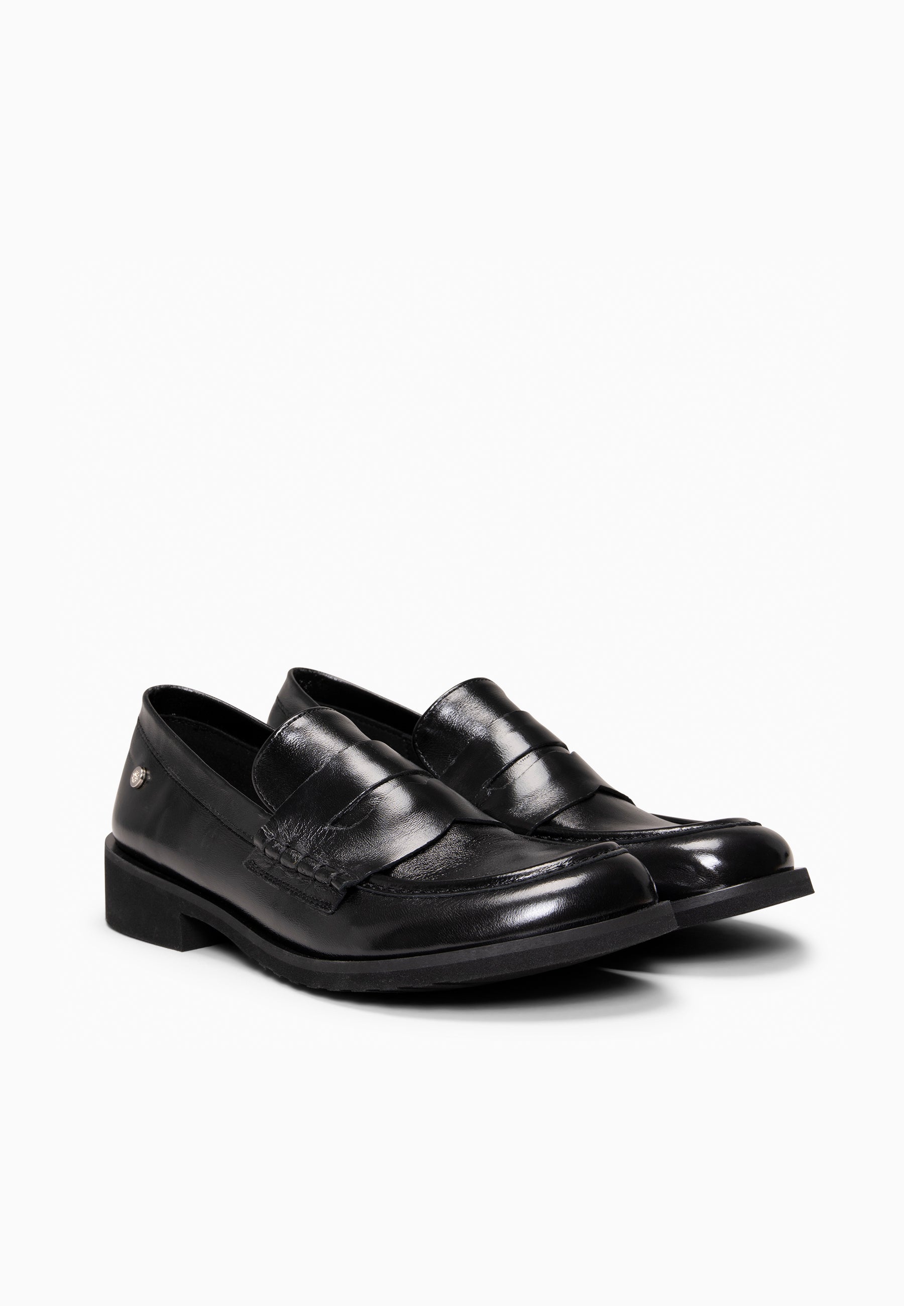 HARVARD - Mocasines planos de piel NEGRO