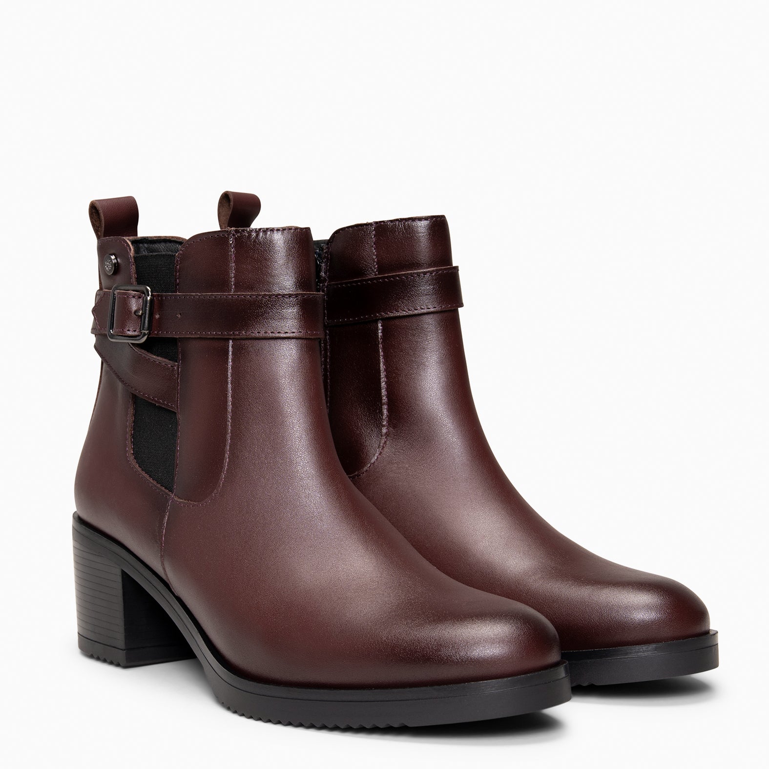 LEMY - Botines BURDEOS de piel de napa