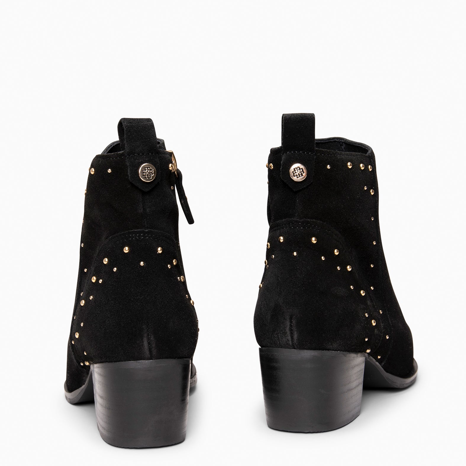 DUSTY – Botines de serraje con tachas NEGRO