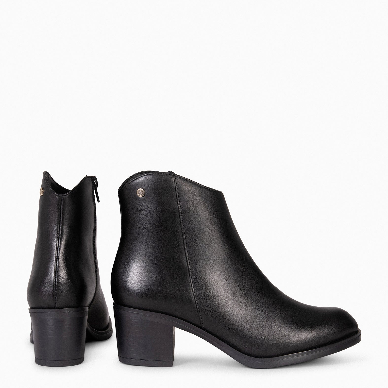 PRESTON – Botines con tacón ancho NEGRO