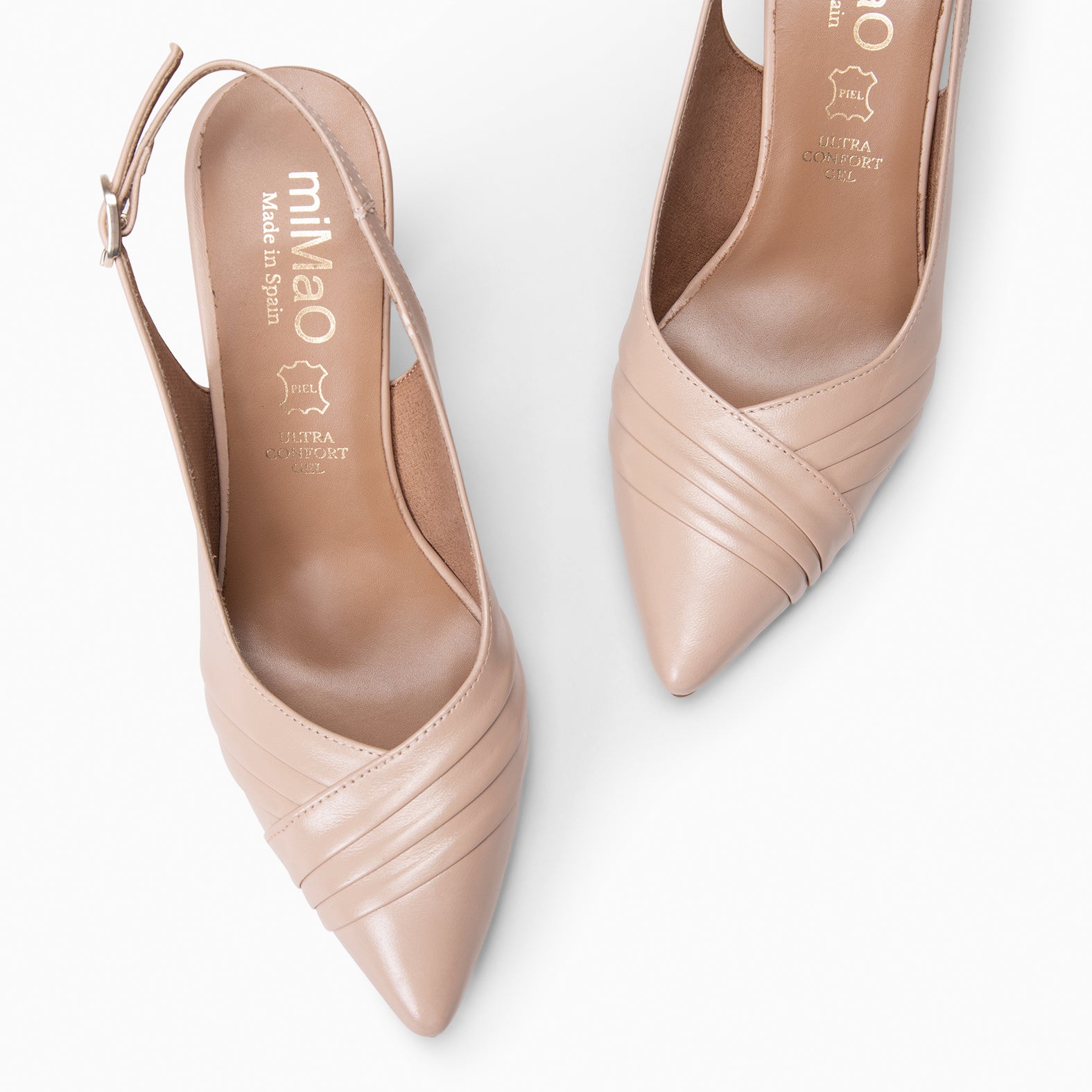 CARLA - Zapato de tacón alto destalonado NUDE