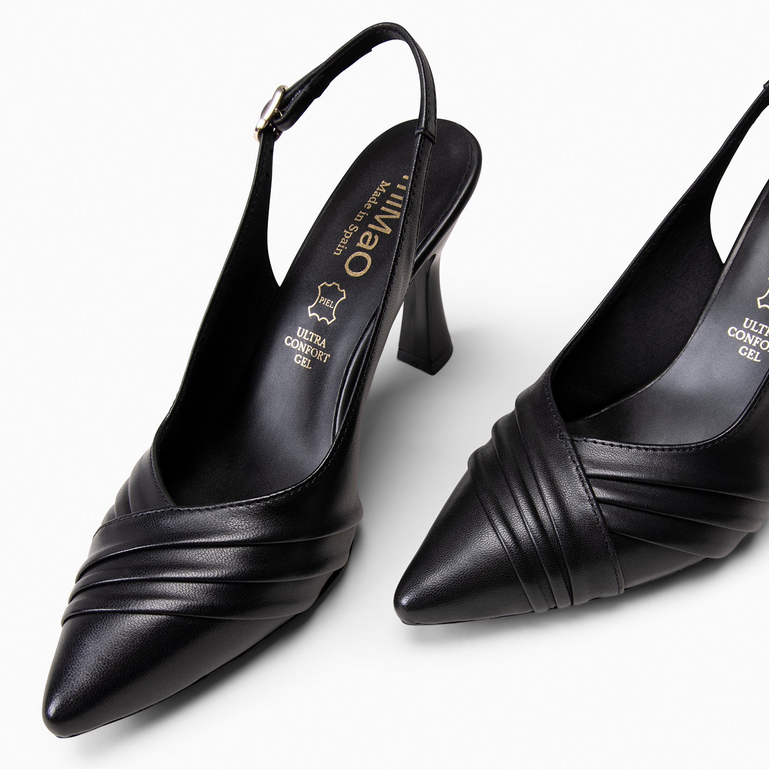 CARLA - Zapato de tacón alto destalonado NEGRO