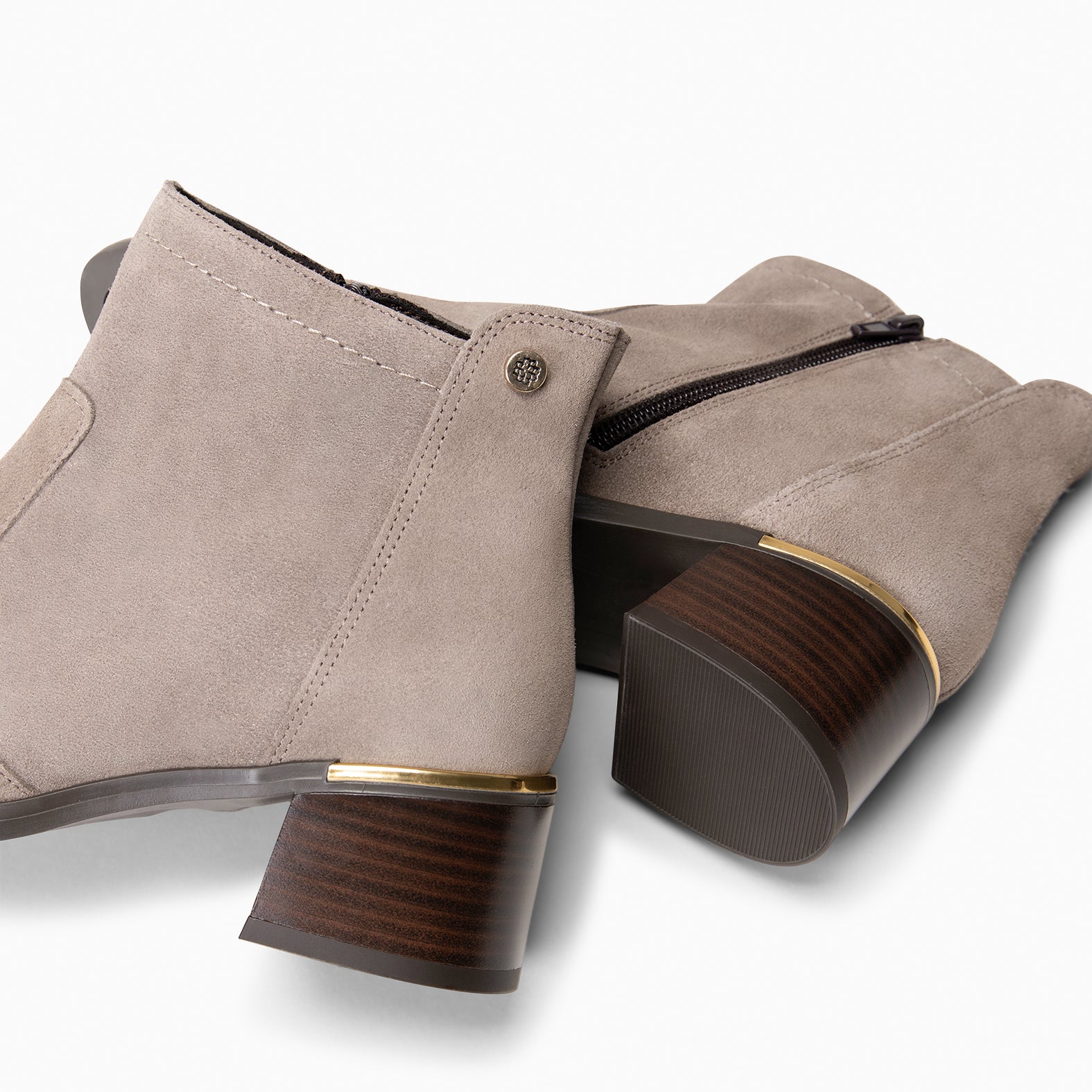 NIXIE – botines de tacón bajo para mujer TAUPE