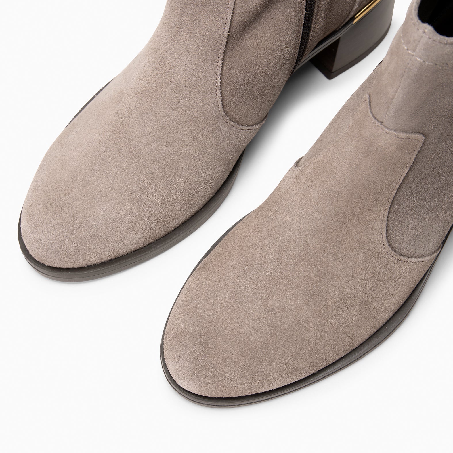 NIXIE – botines de tacón bajo para mujer TAUPE