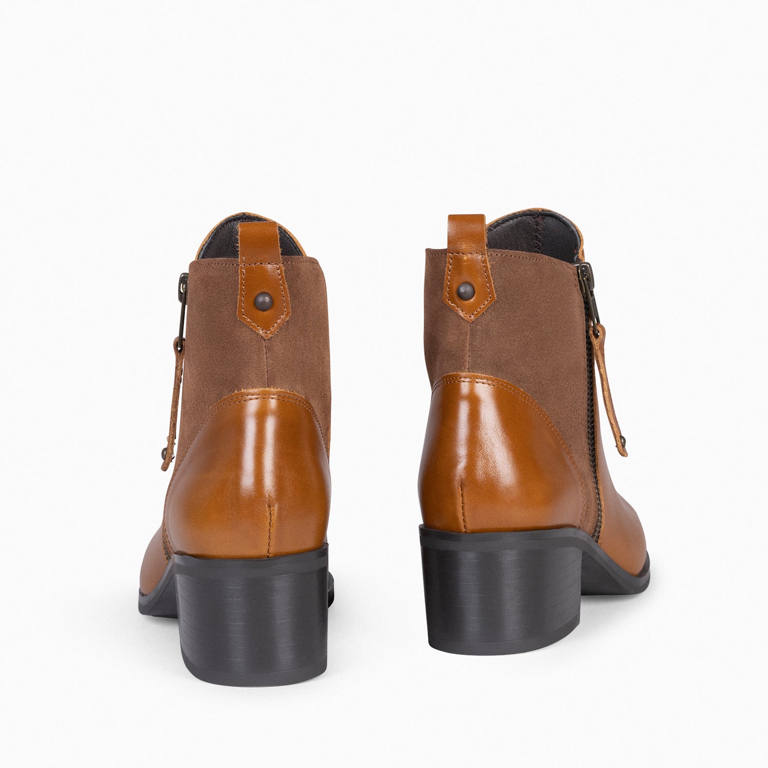 REBECCA - Botines con Tacón para Mujer Camel