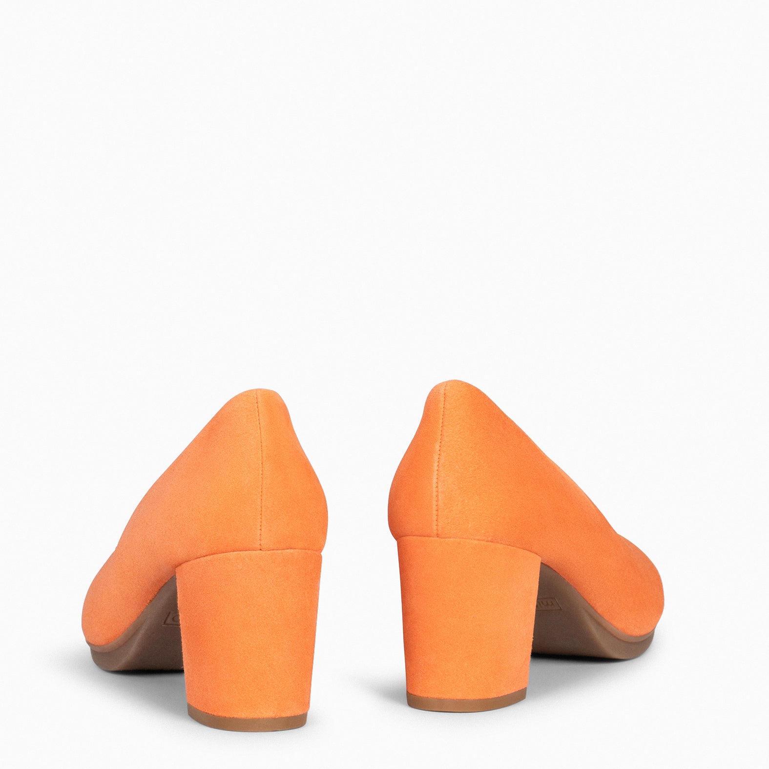 URBAN S - Zapato de tacón medio de ante NARANJA