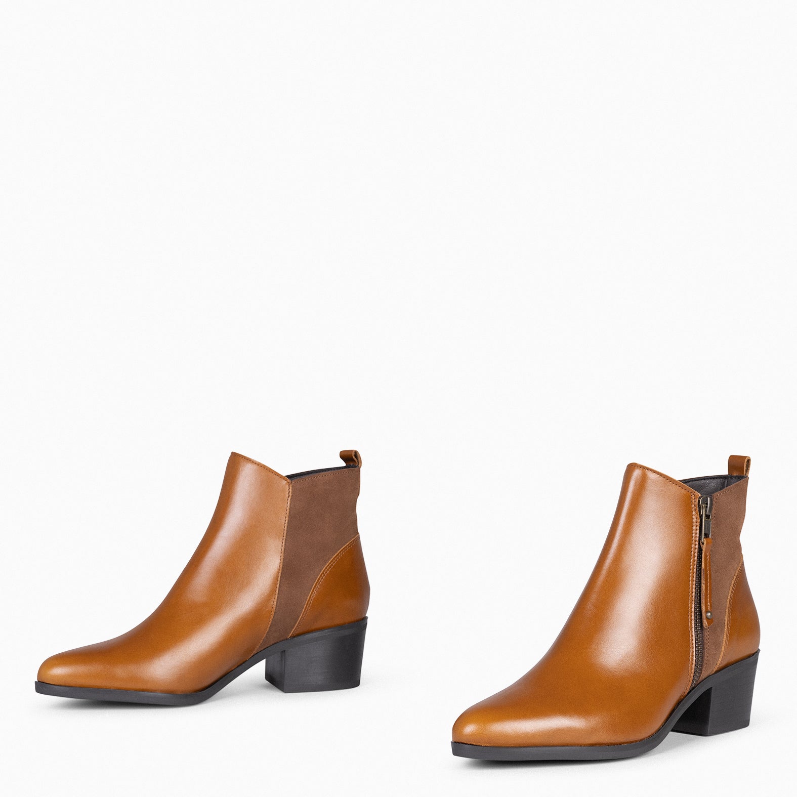 REBECCA - Botines con Tacón para Mujer Camel