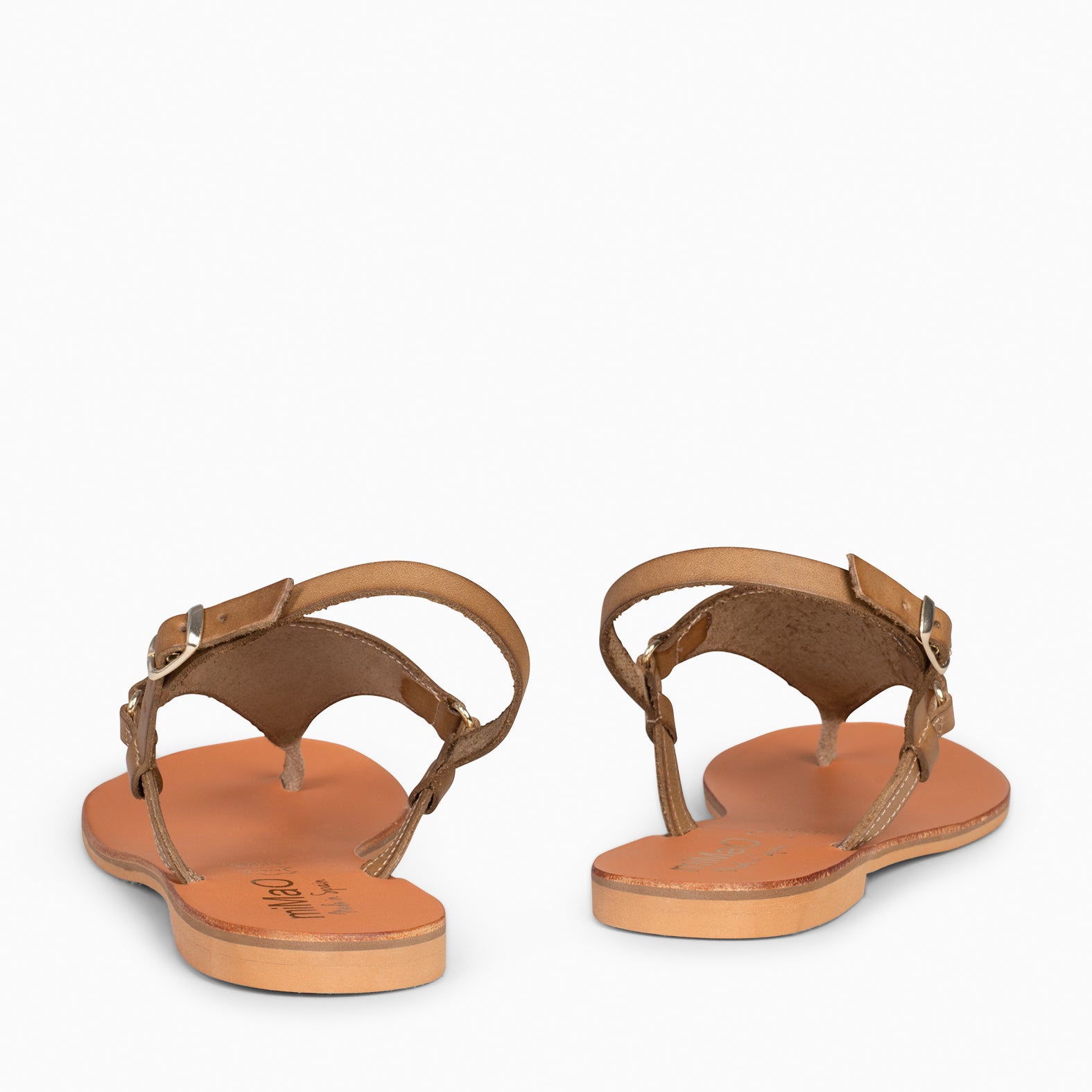 GAZANIA - Sandalias de dedo para mujer CAMEL con hebilla