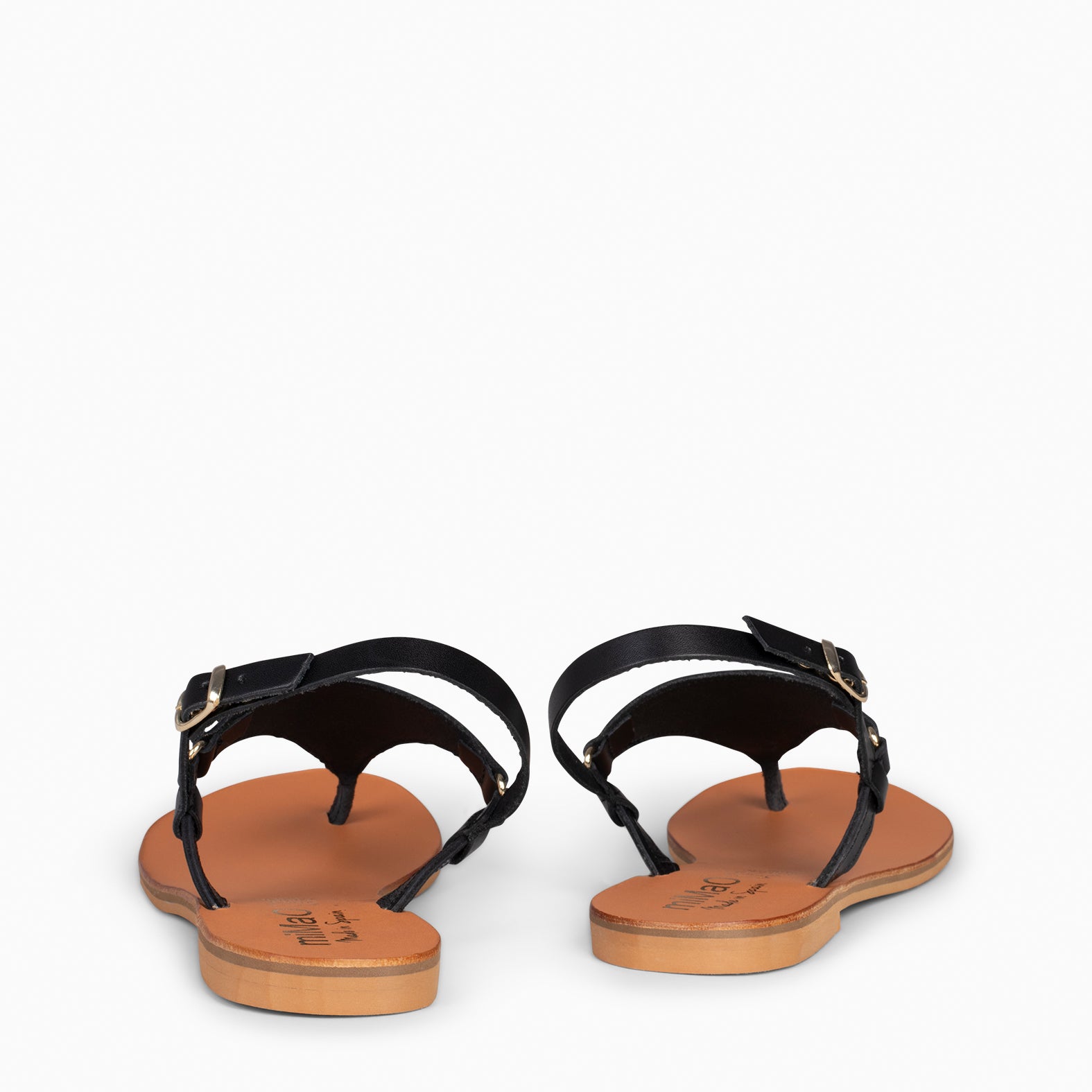 GAZANIA - Sandalias de dedo para mujer NEGRAS con hebilla