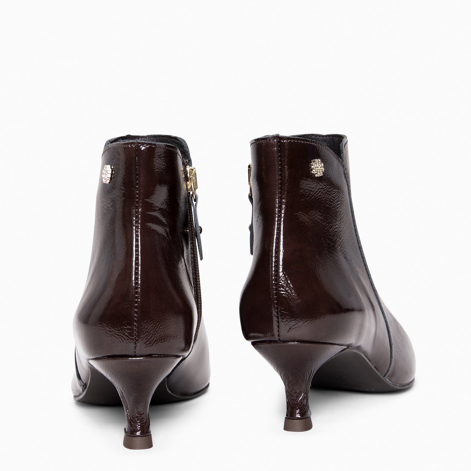 ROYAL – Botines tacón bajo MARRON
