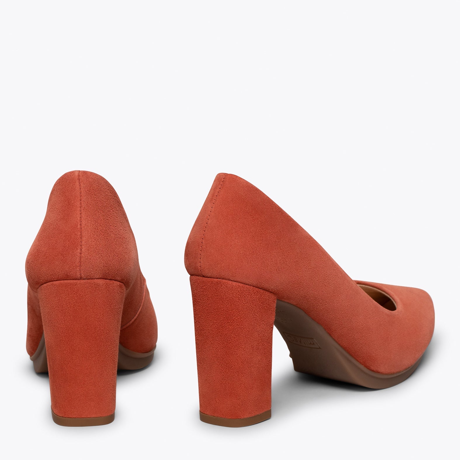 URBAN – Zapatos de tacón alto de ante TEJA