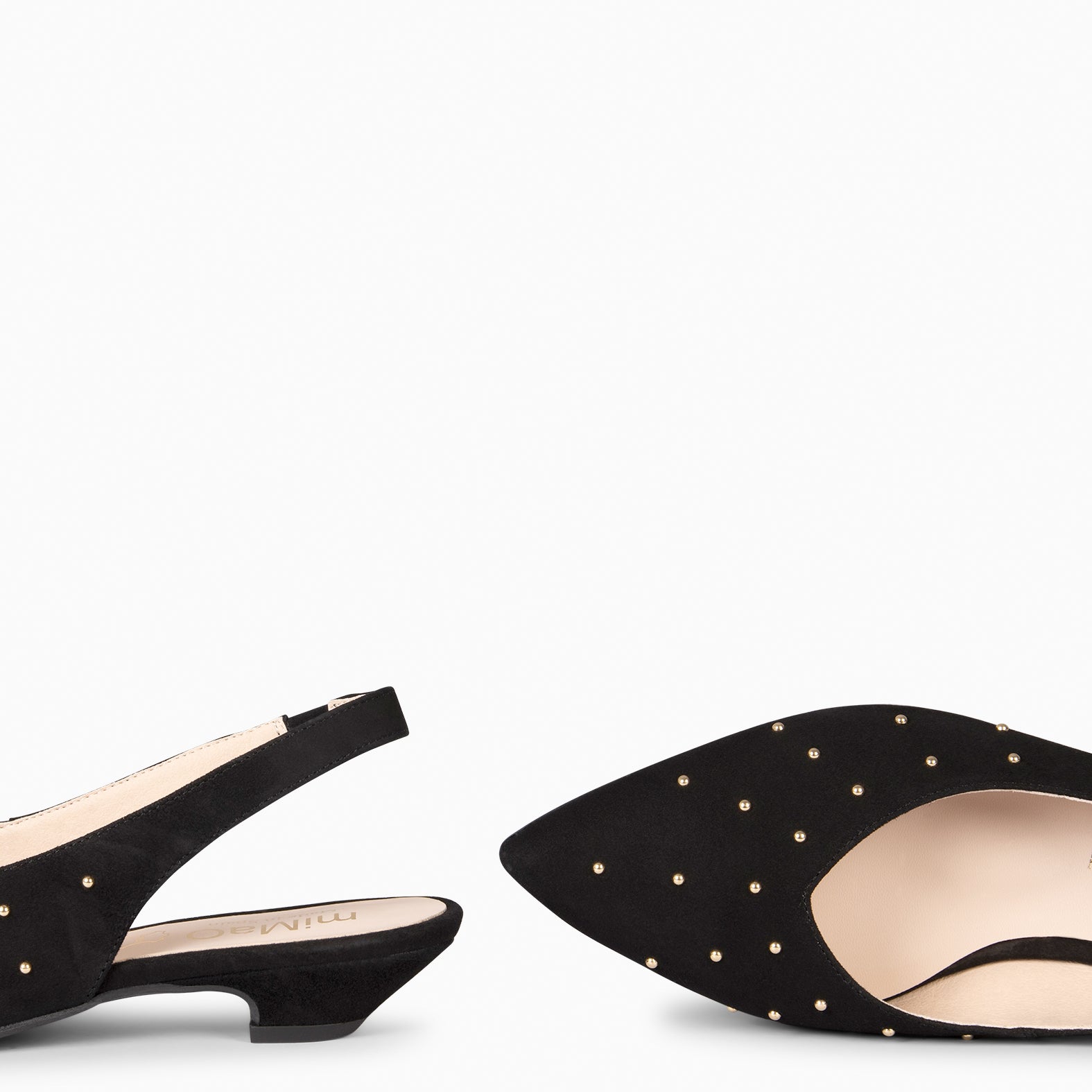 ORION – ZAPATOS BAJOS DESTALONADOS CON TACHAS NEGRO