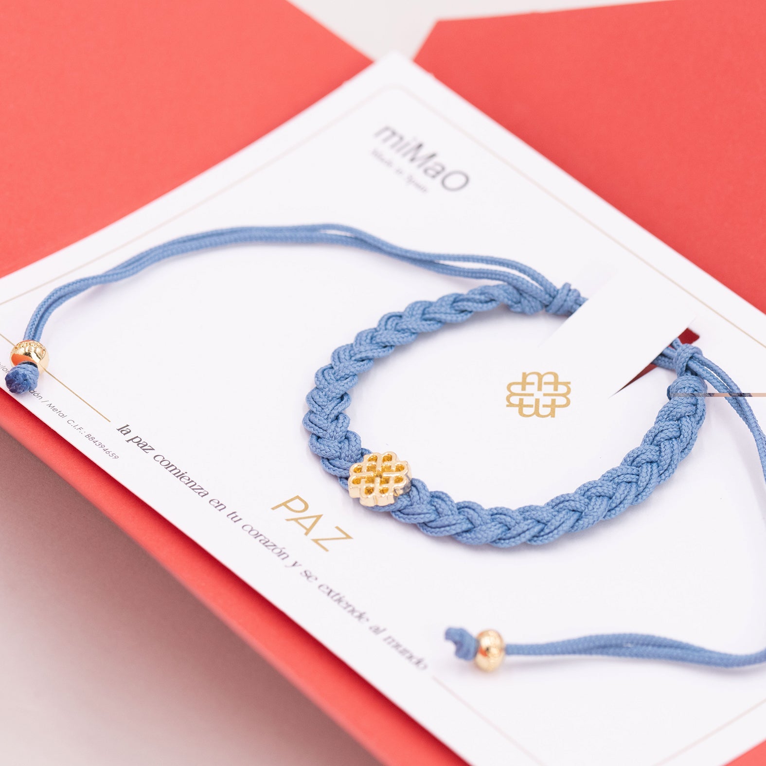 PULSERA AZUL DE LA PAZ ORO
