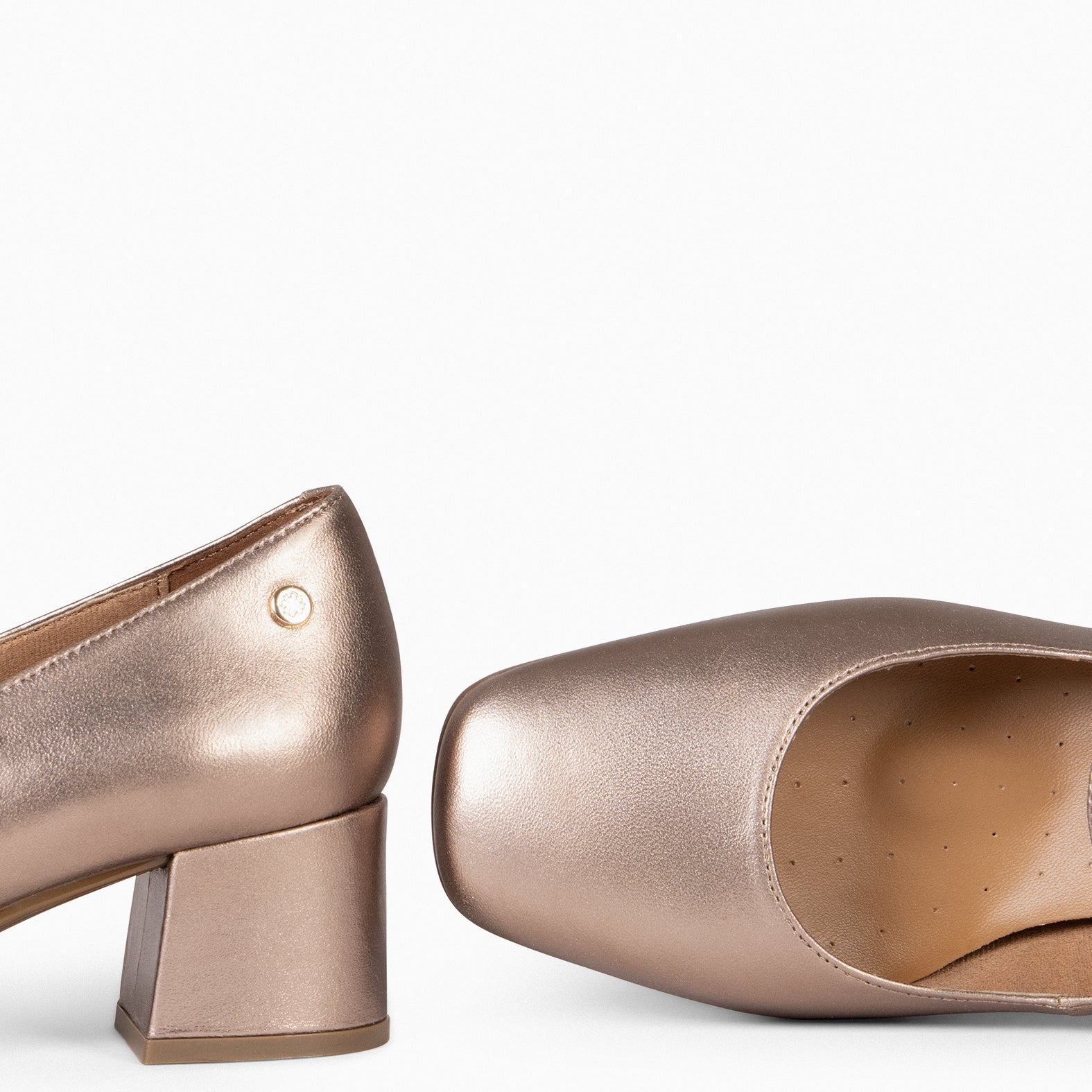 BELLA - Zapatos con pulsera y puntera cuadrada ORO