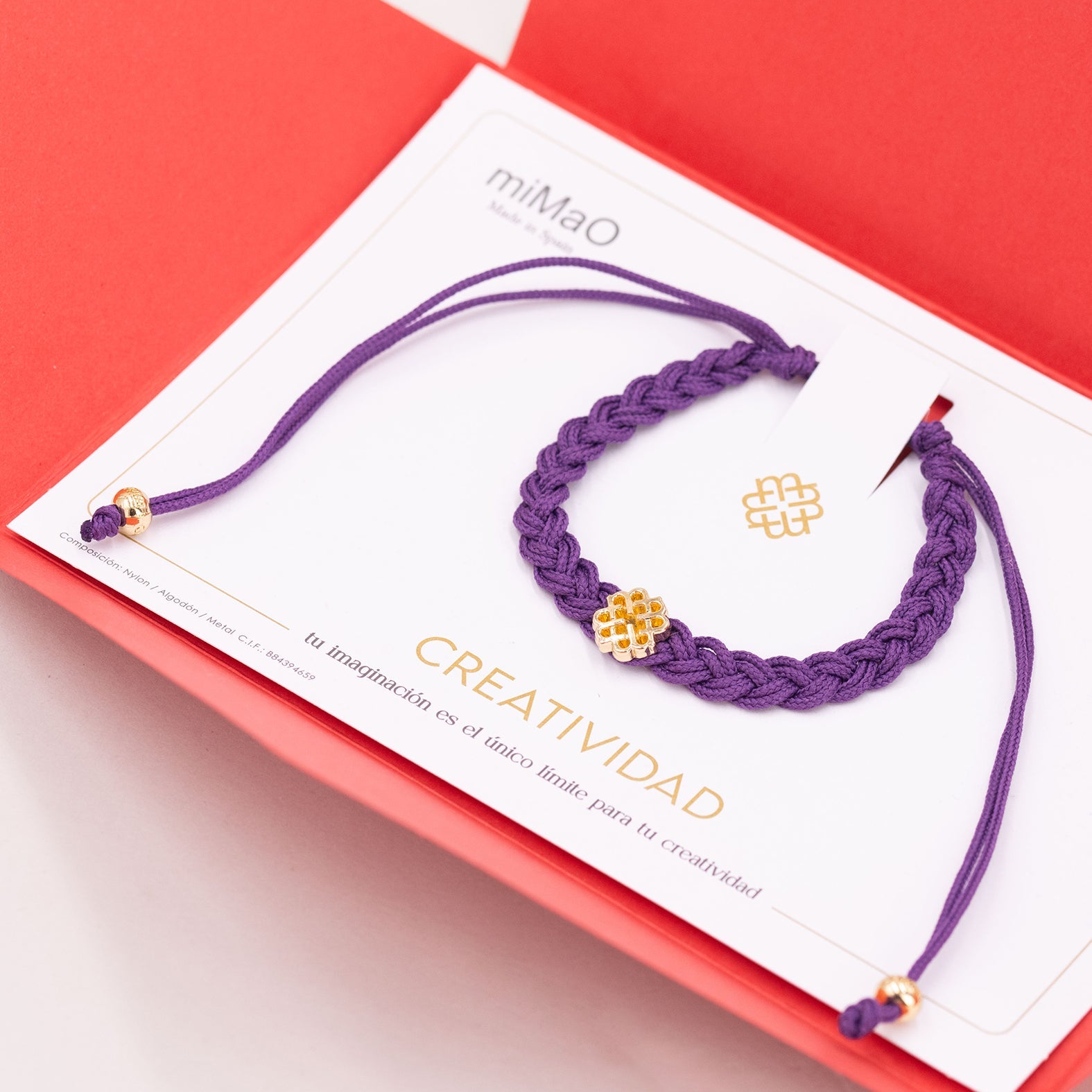 PULSERA MORADA DE LA CREATIVIDAD ORO