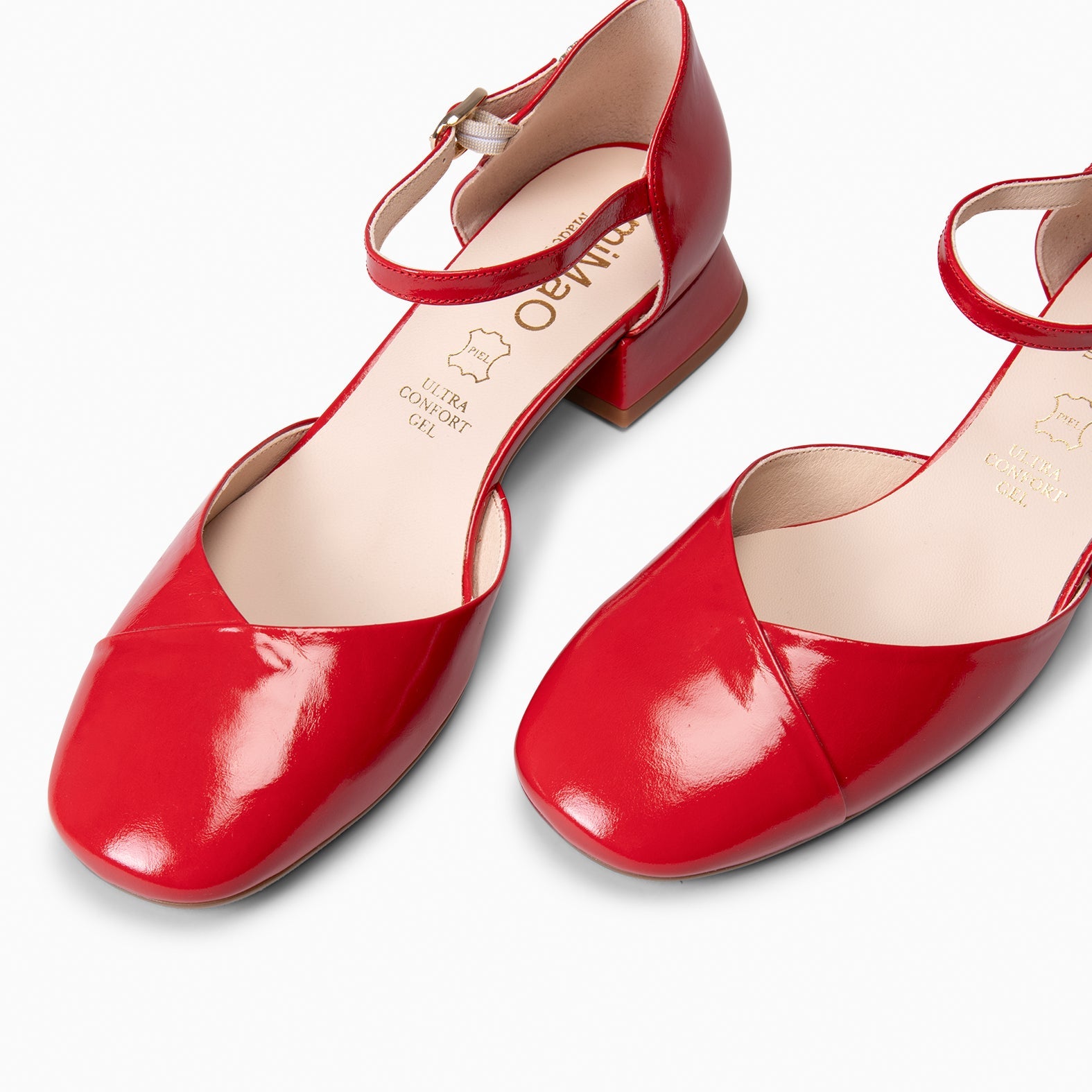 EMILY - ZAPATOS DE TACÓN BAJO ROJO