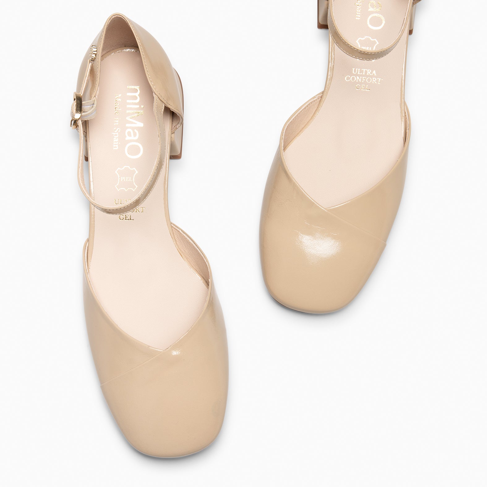 EMILY - ZAPATOS DE TACÓN BAJO BEIGE