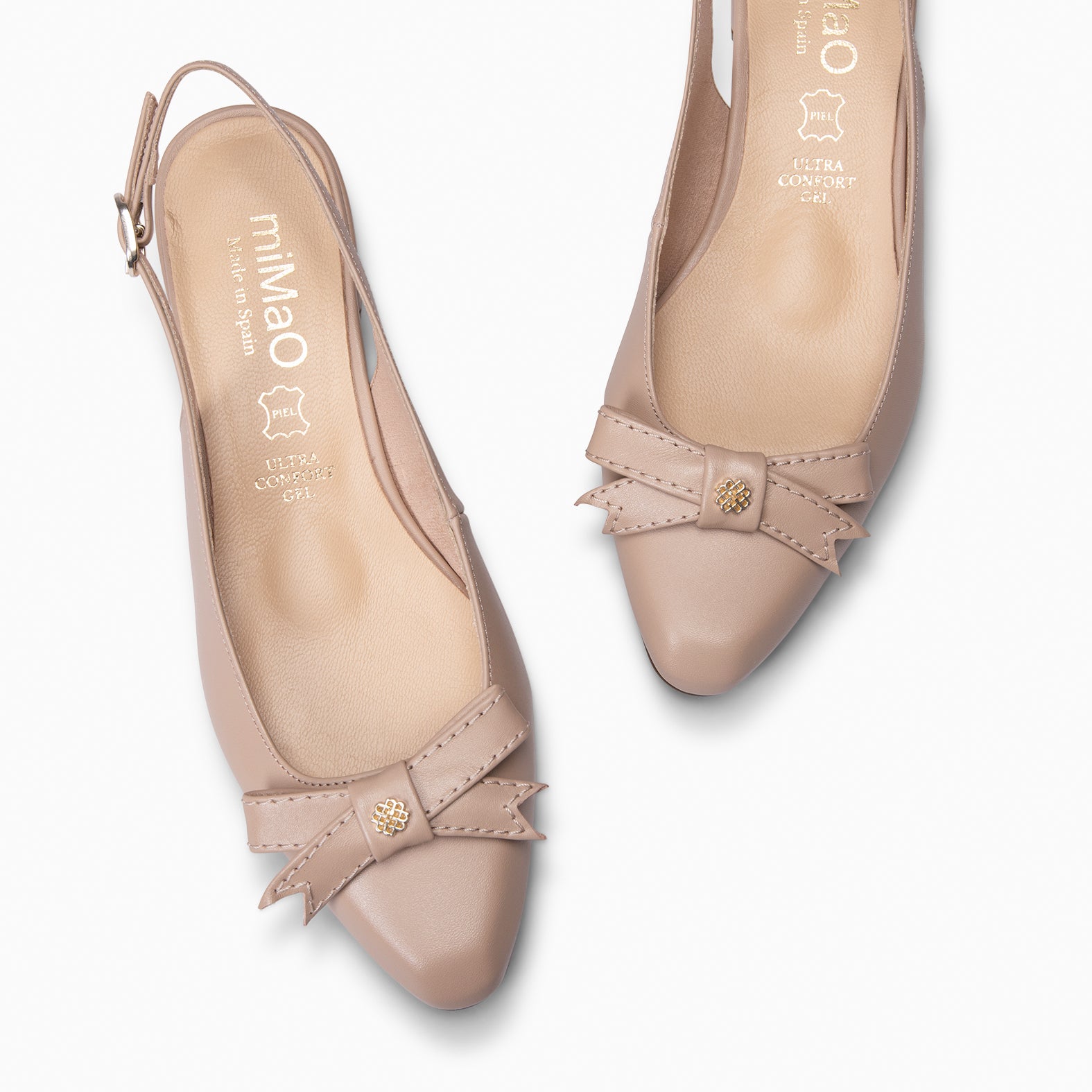 MARTA - ZAPATOS DESTALONADOS CON LAZO CAMEL