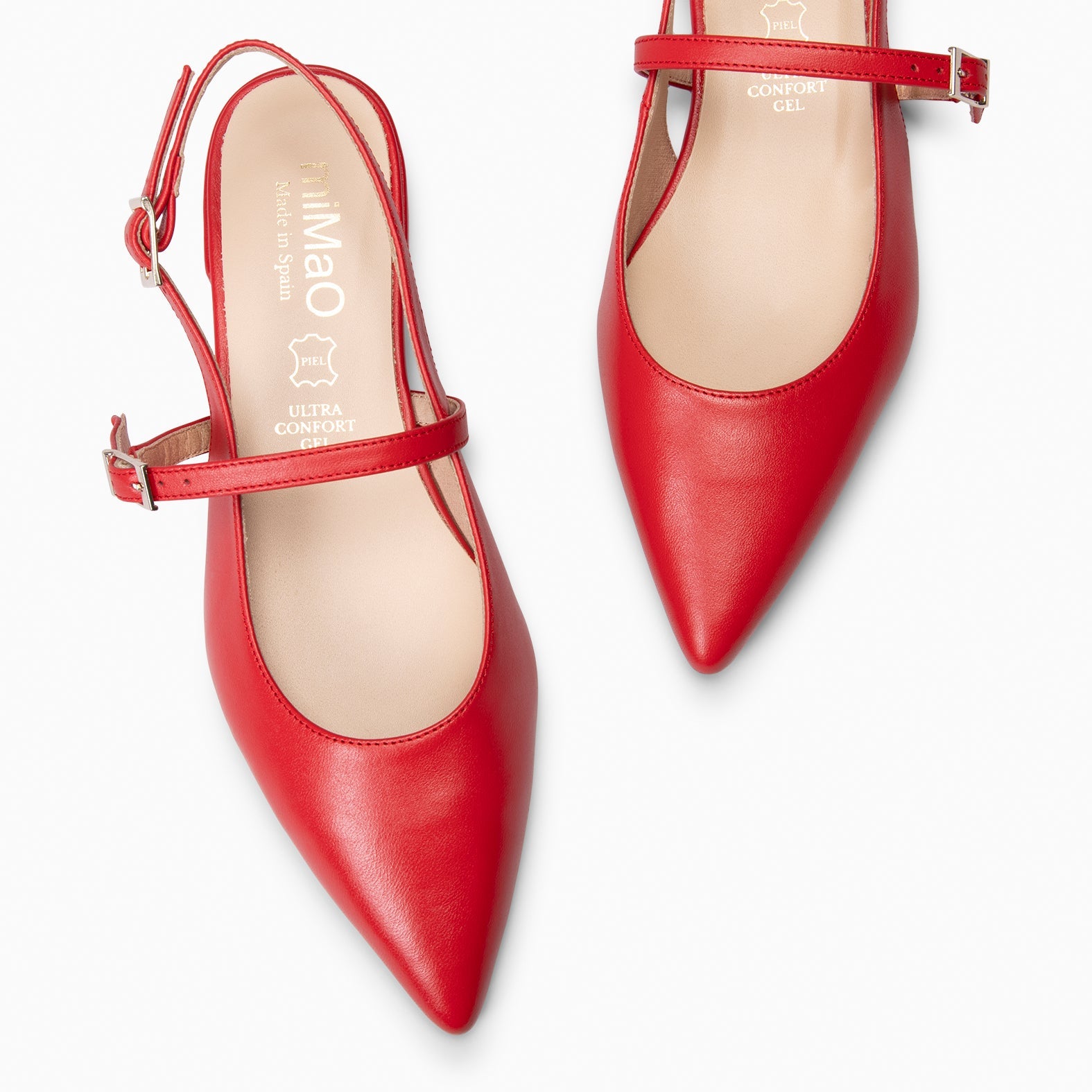EVA - ZAPATOS ELEGANTES DESTALONADOS ROJO