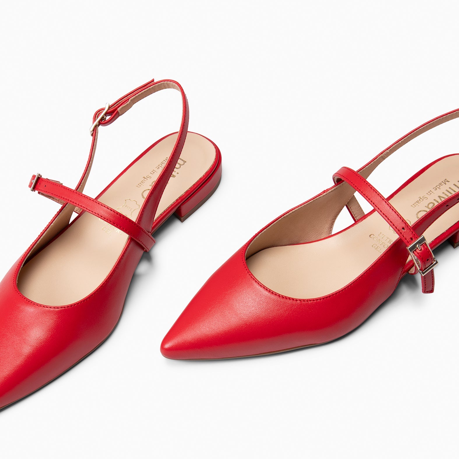 EVA - ZAPATOS ELEGANTES DESTALONADOS ROJO