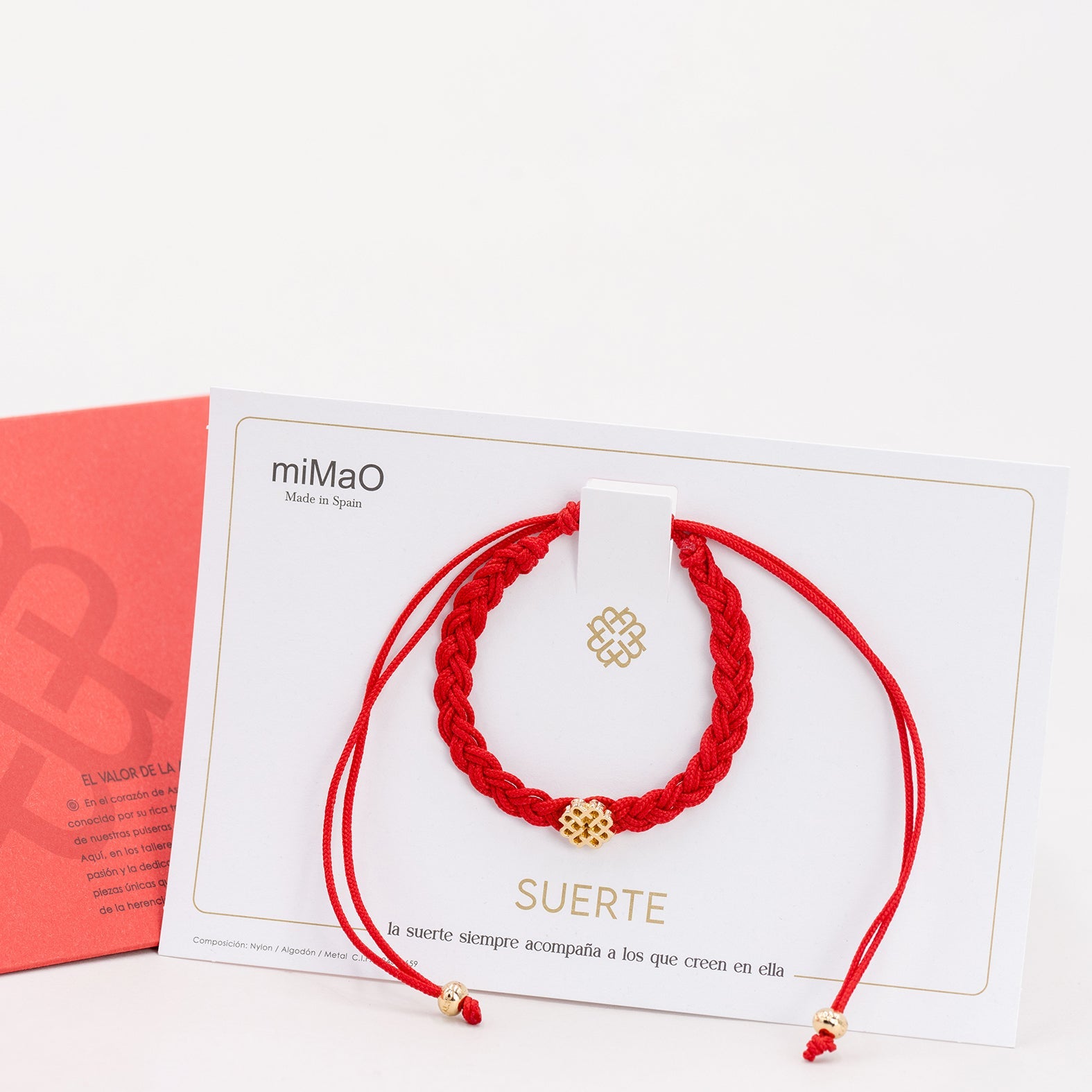 PULSERA ROJA DE LA SUERTE ORO