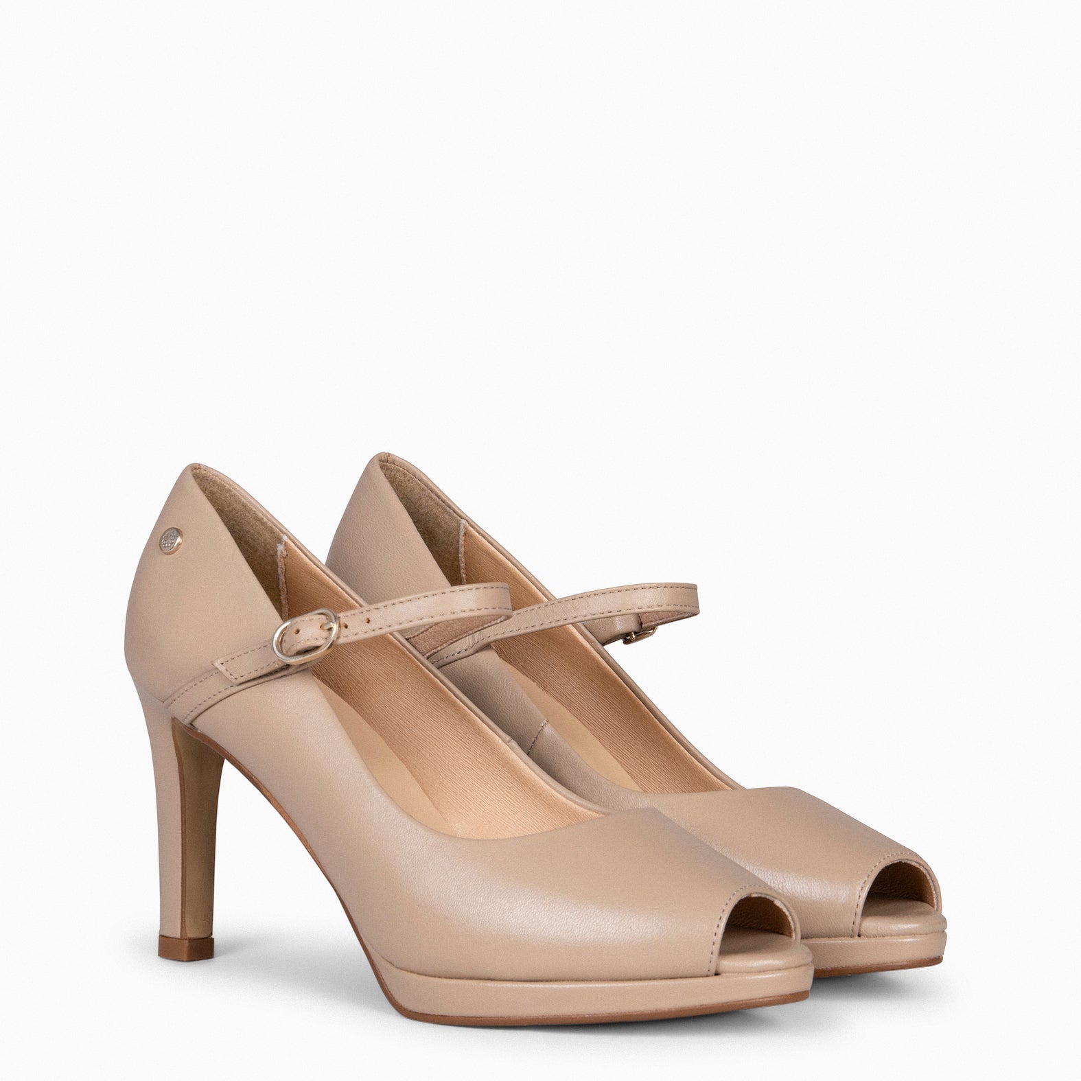 CASSIS - Zapato Peep Toe con correa TAUPE