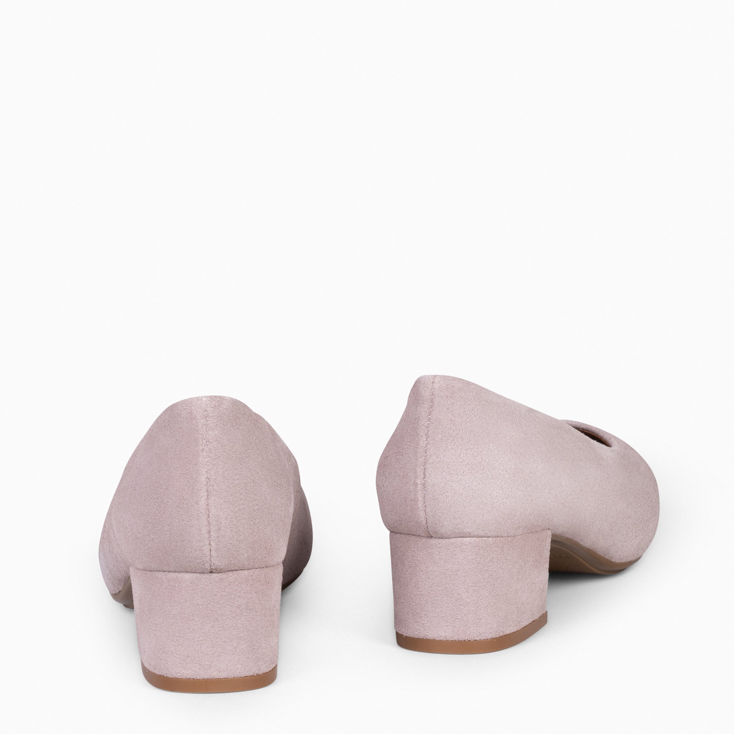 URBAN LADY - Zapatos de tacón bajo de serraje NUDE