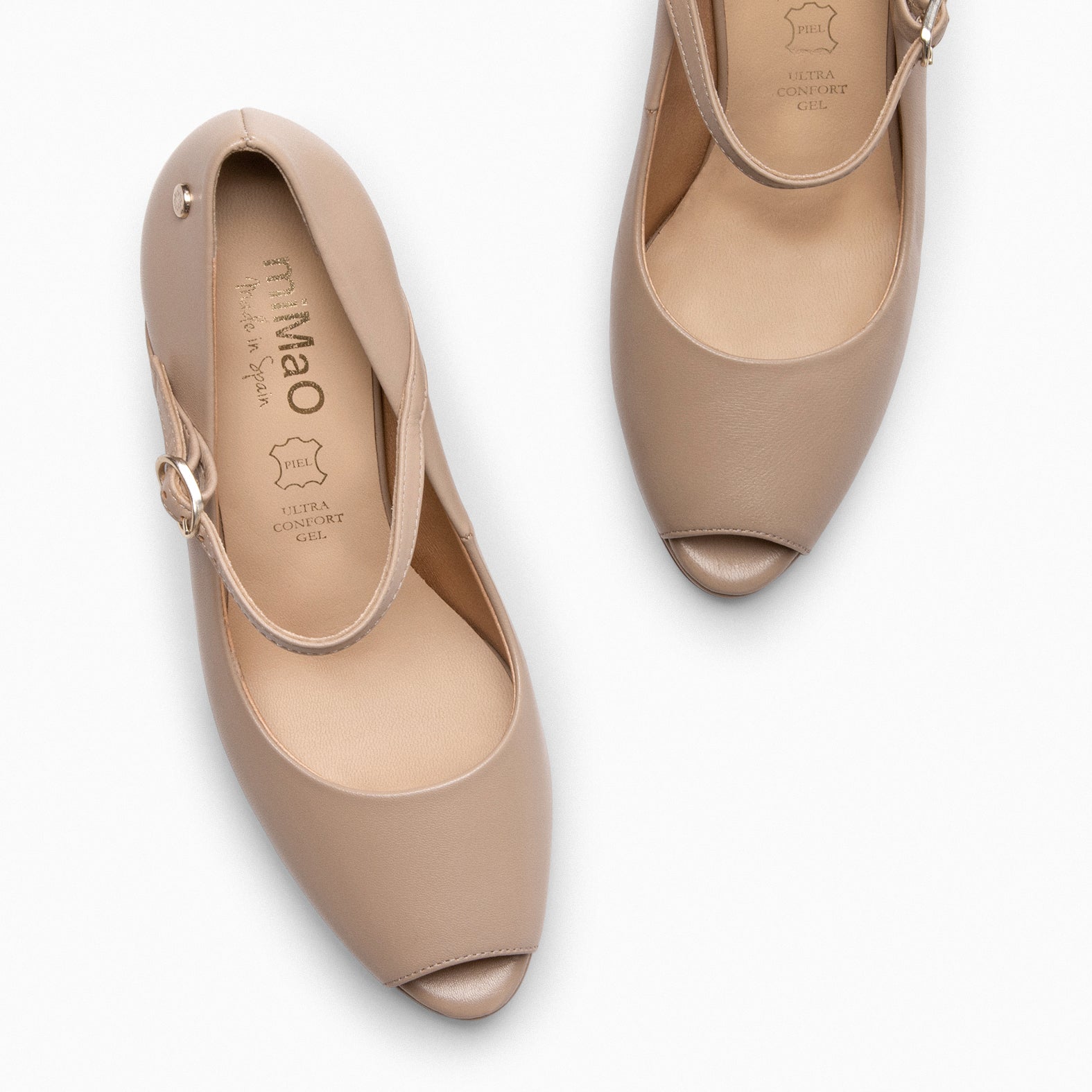 CASSIS - Zapato Peep Toe con correa TAUPE