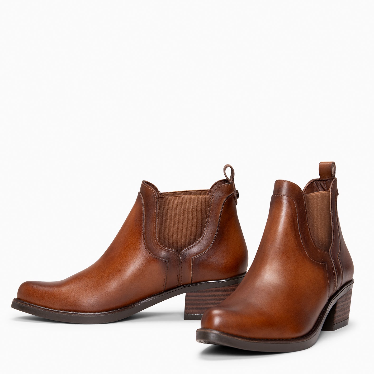 BILLY - Botines de tacón tipo Chelsea CAMEL
