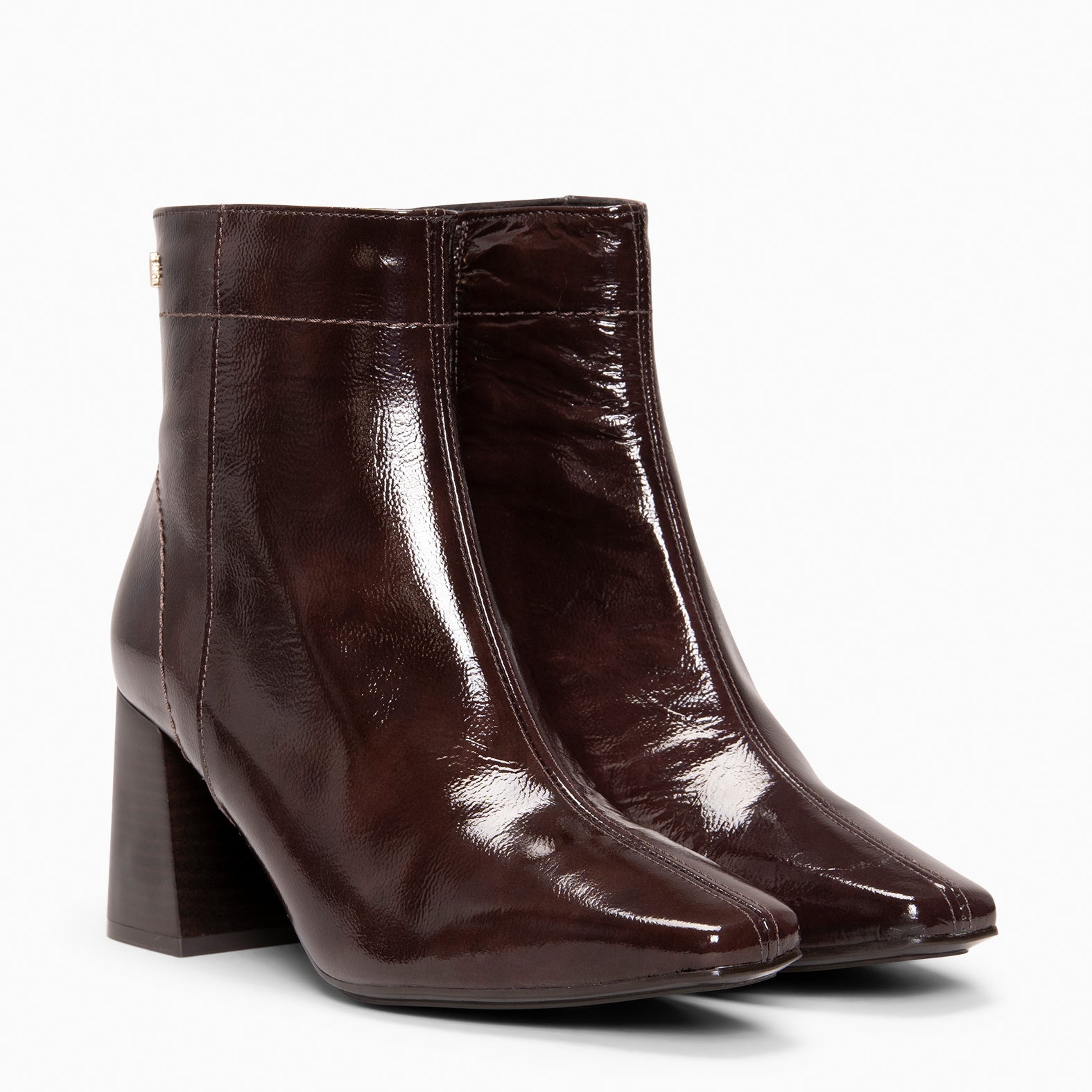 LIPPA - Botines de tacón alto de charol MARRON