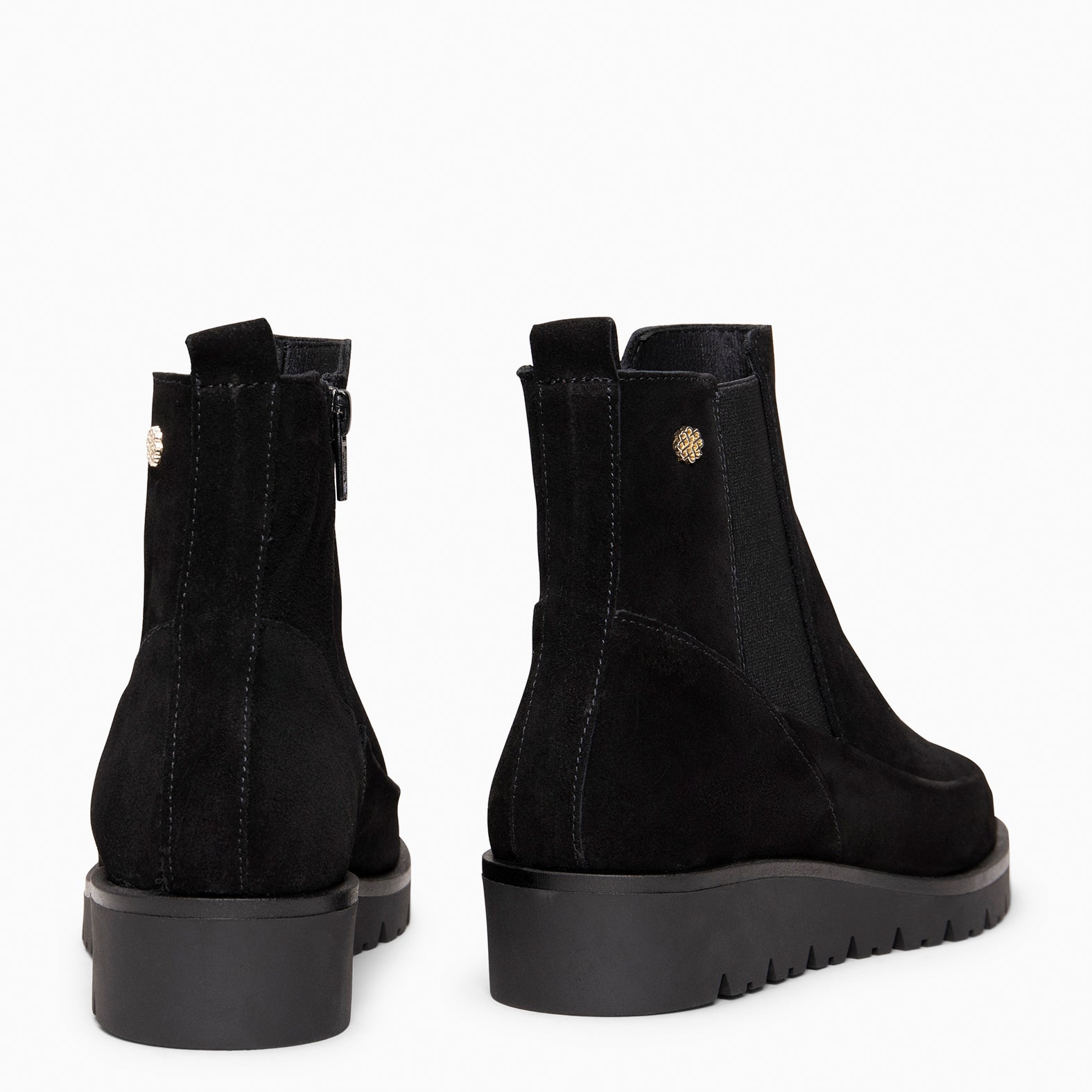 BRISTOL - Botines de ante con cuña NEGRO