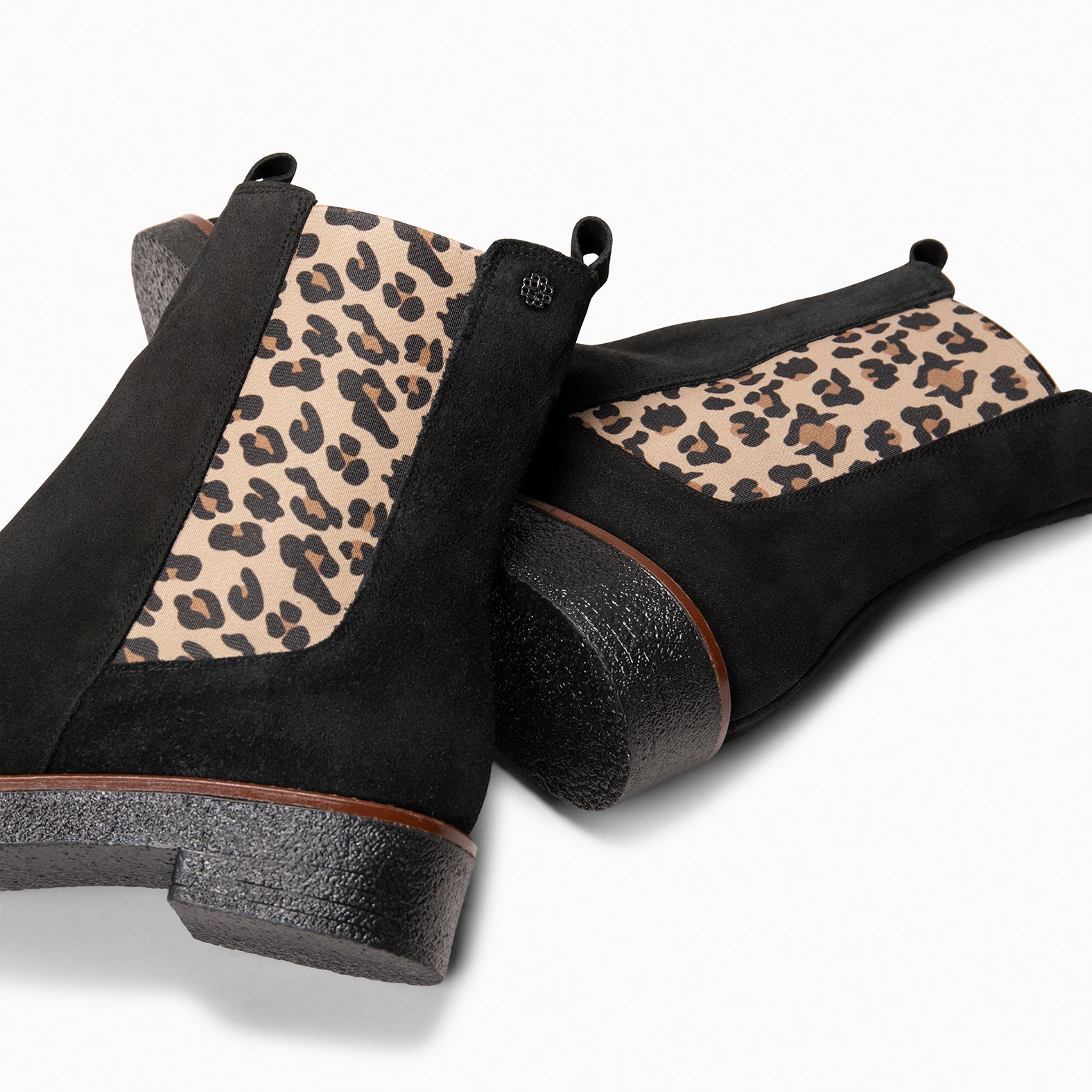 PORTLAND – Botines Chelsea de piel NEGRO LEOPARDO