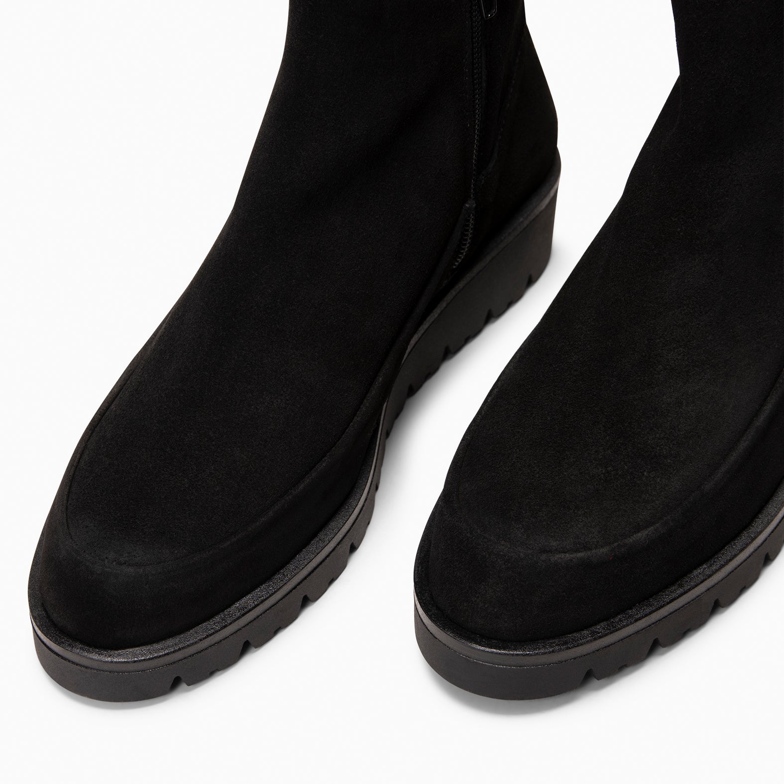 BRISTOL - Botines de ante con cuña NEGRO