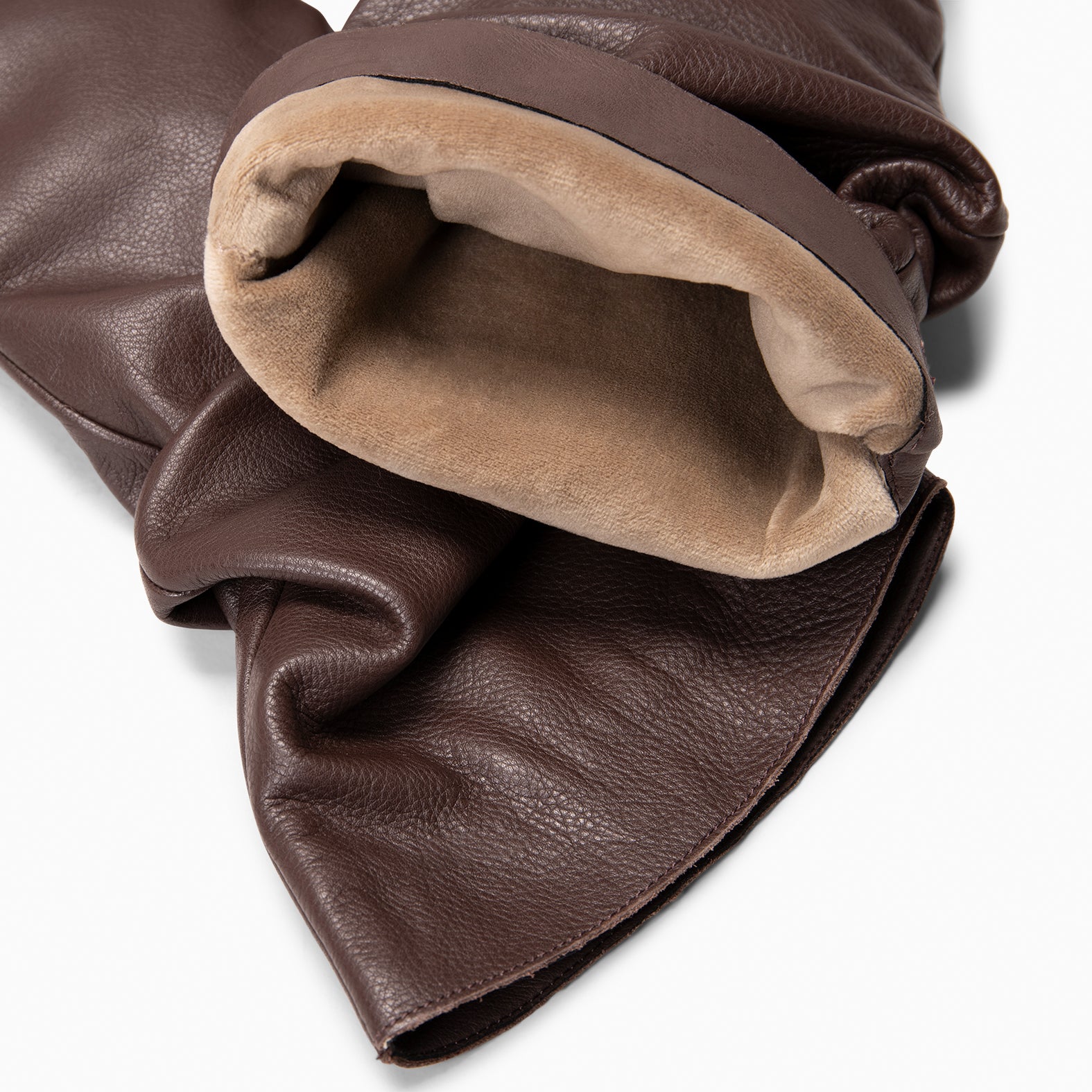 FIONA - Botas arrugadas de piel MARRON